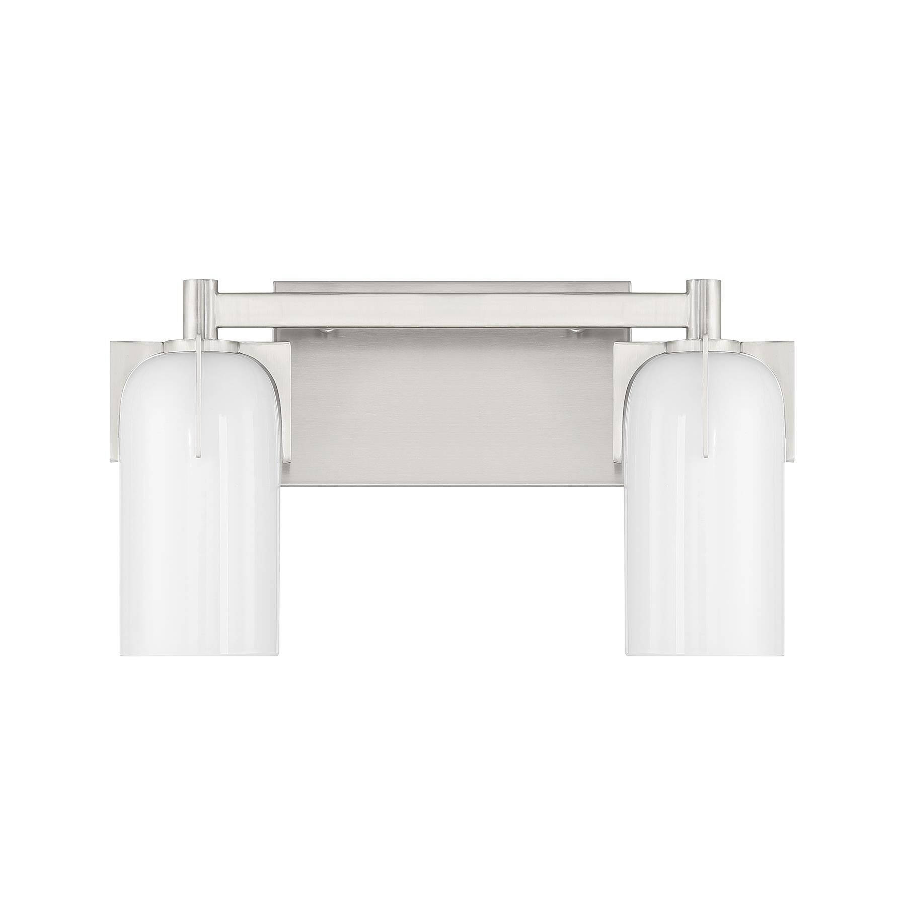 Shown in Satin Nickel finish and Etched White Opal glass