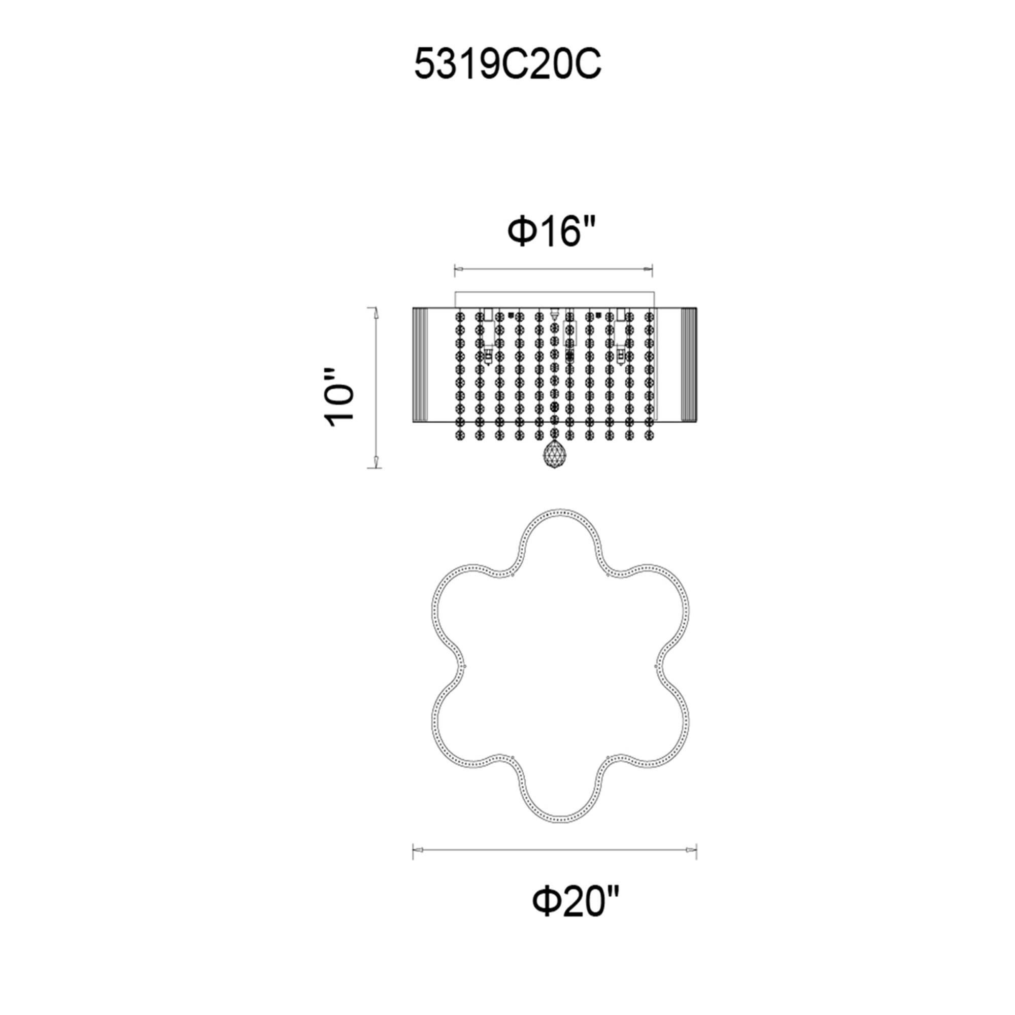Spring Morning 20 Inch 9 Light Flush Mount by CWI Lighting