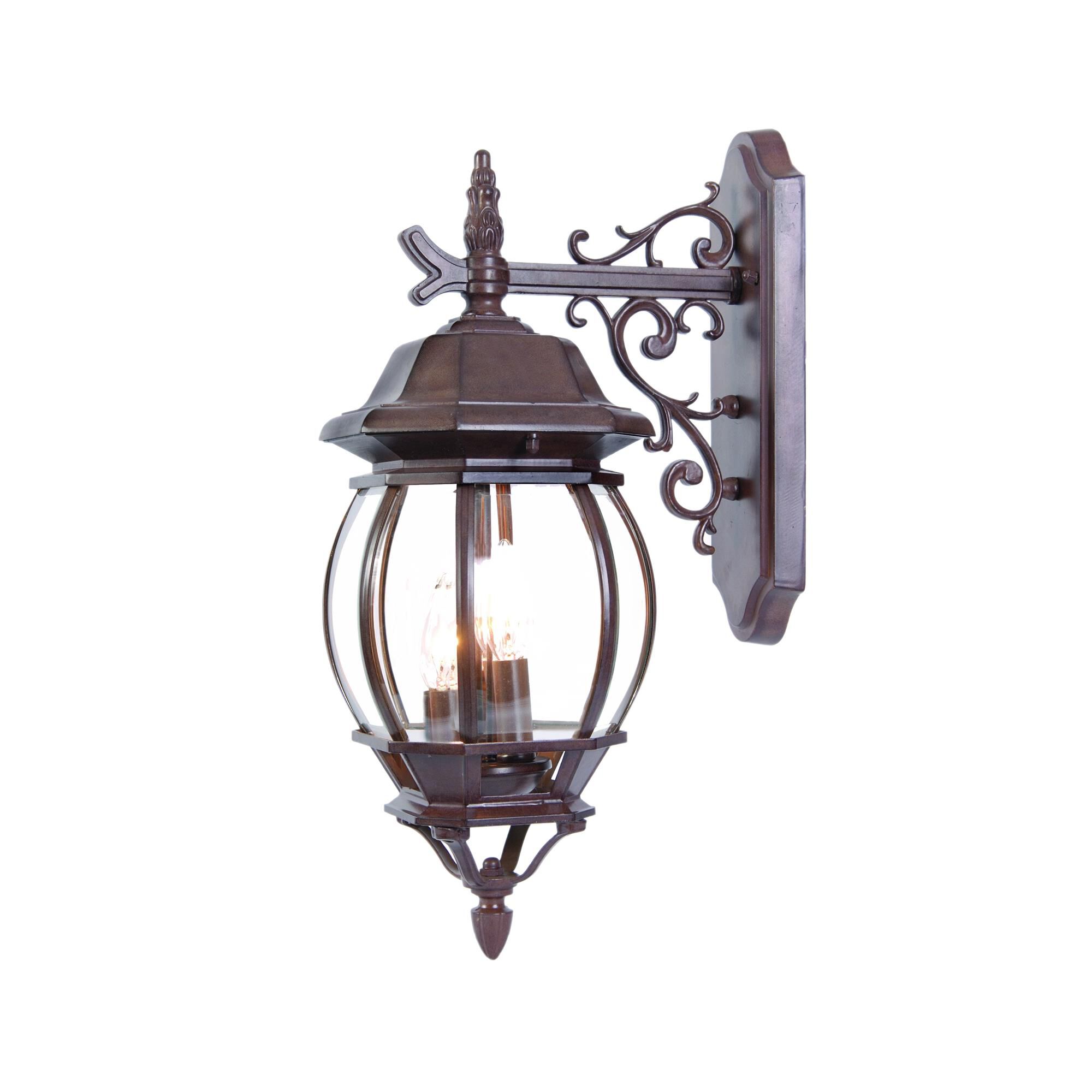Shown in Burled Walnut finish and Clear glass and Clear Glass Panes shade