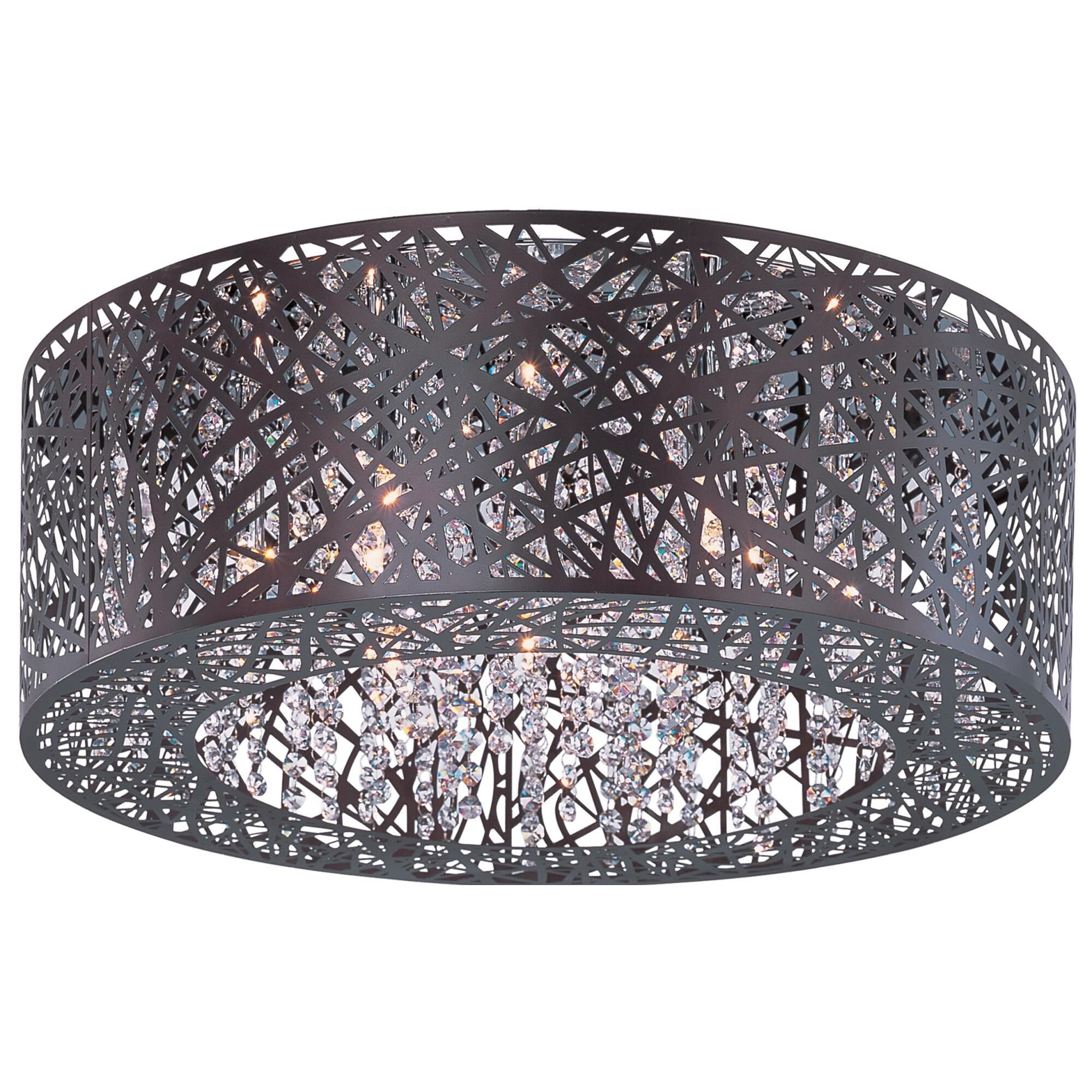 Shown in Bronze finish and Cognac crystal and Cognac glass and Metal shade