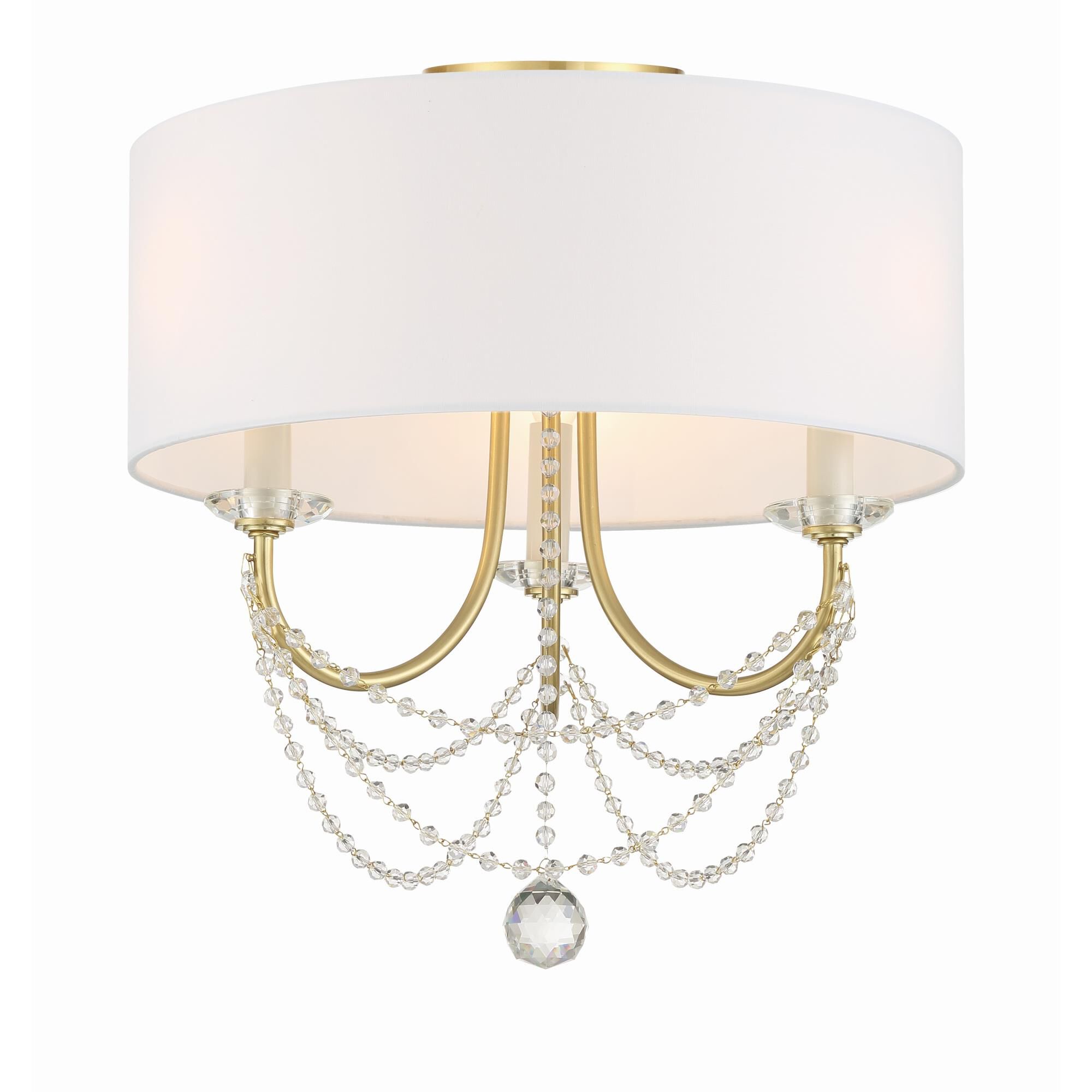 Shown in Aged Brass finish and Silk glass and Silk shade