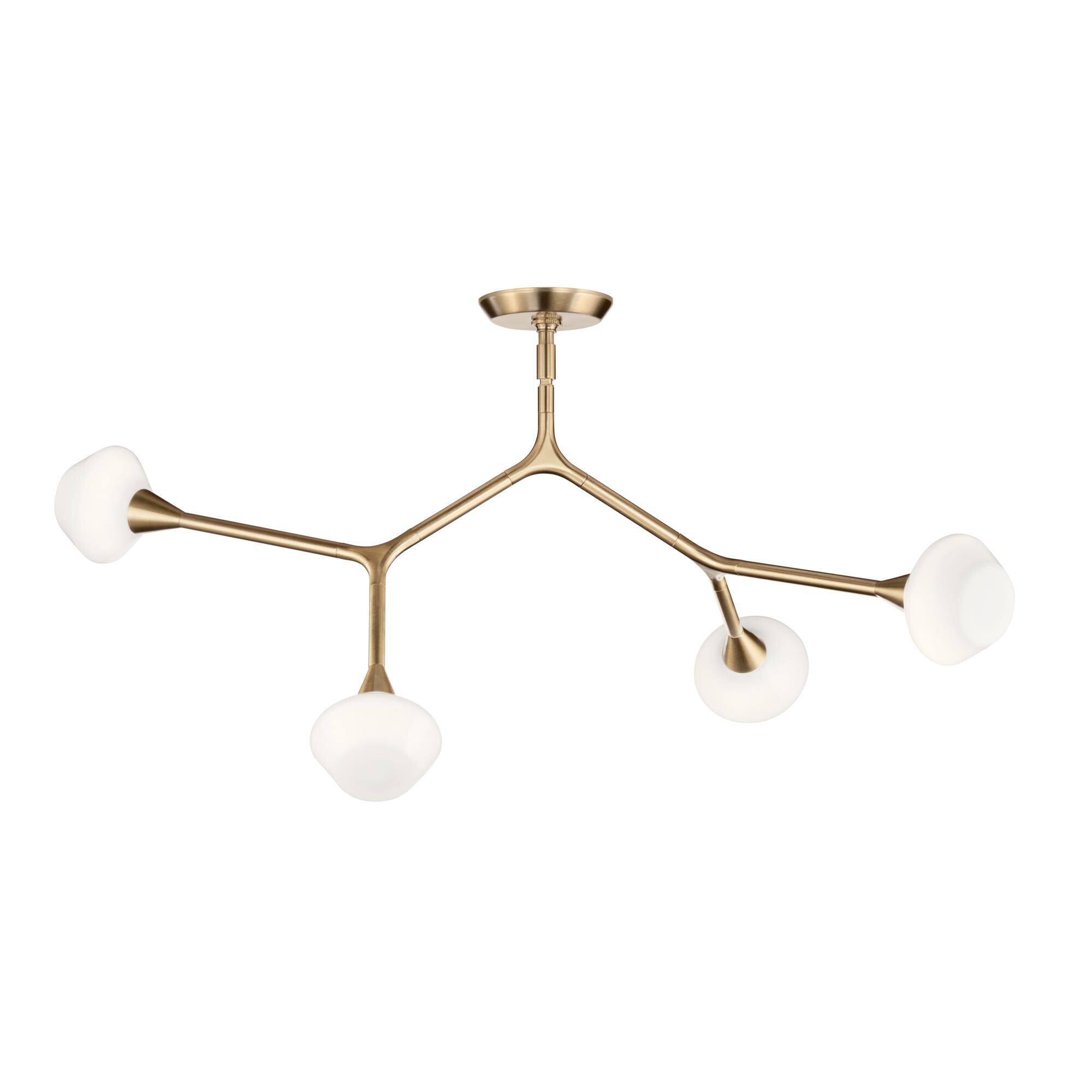 Shown in Champagne Bronze finish and Opal glass
