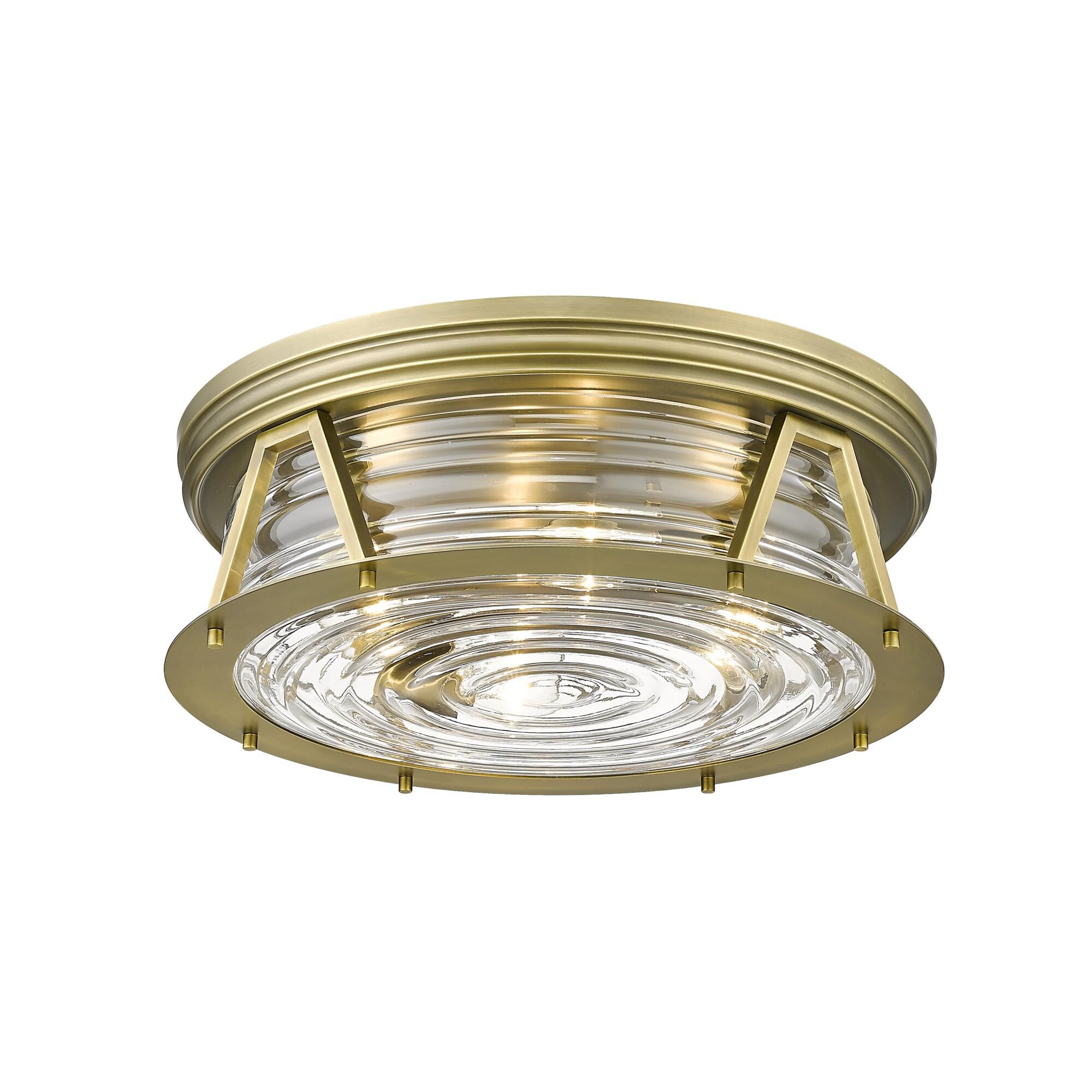 Shown in Rubbed Brass finish and Glass shade