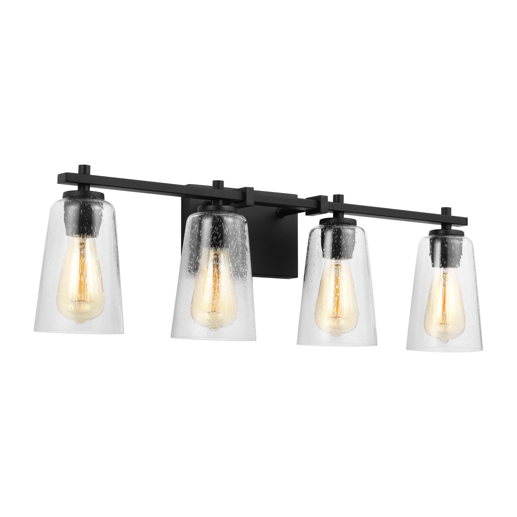 Shown in Midnight Black finish and Clear Seeded glass