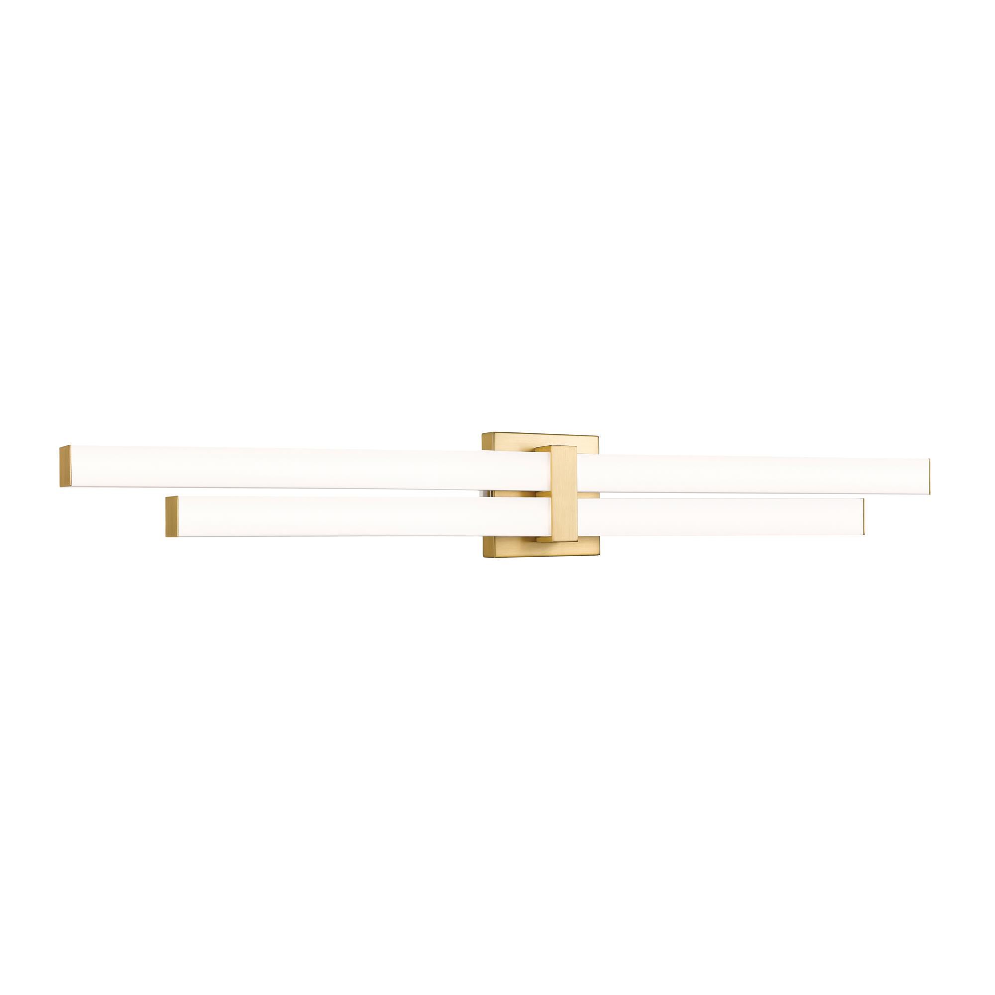 Shown in Modern Gold finish and Frosted glass and Frosted shade