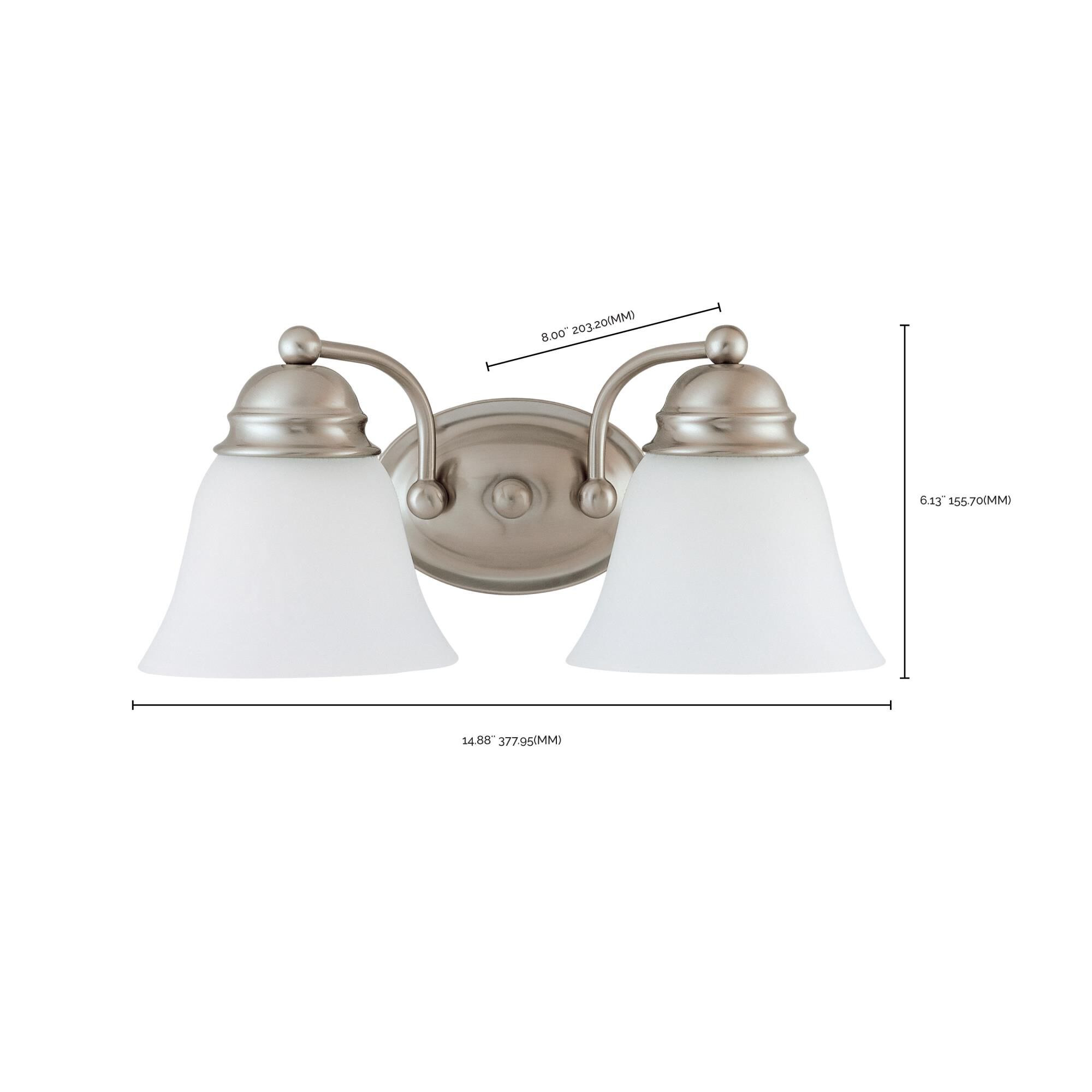 Empire 15 Inch 2 Light Bath Vanity Light by Nuvo Lighting