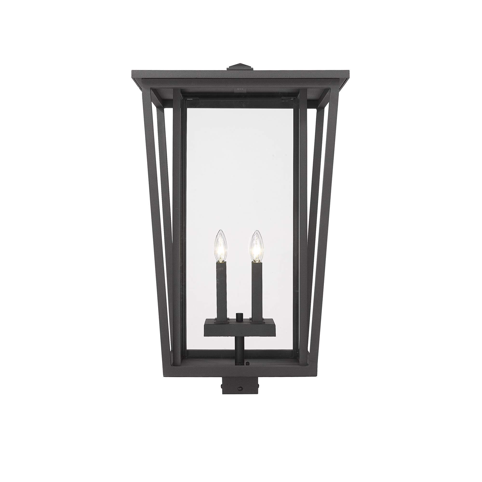 Shown in Black finish and Glass shade