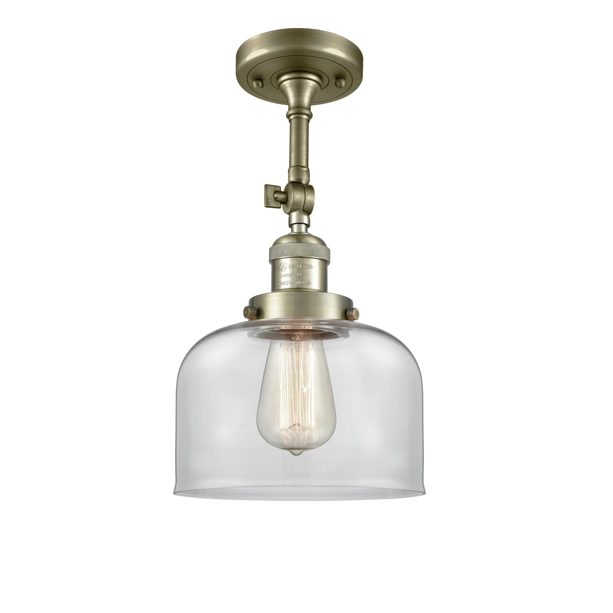 Bruno Marashlian Large Bell 8 Inch 1 Light Semi Flush Mount by Innovations Lighting