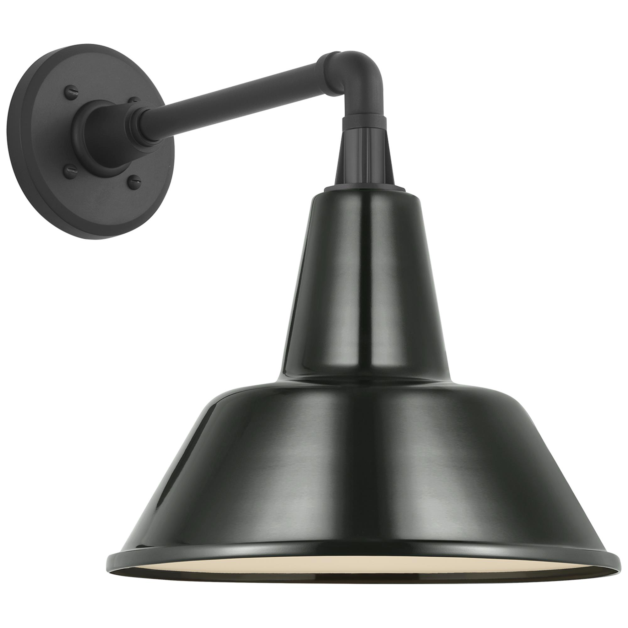 Shown in Matte Black finish and Green Bowers shade