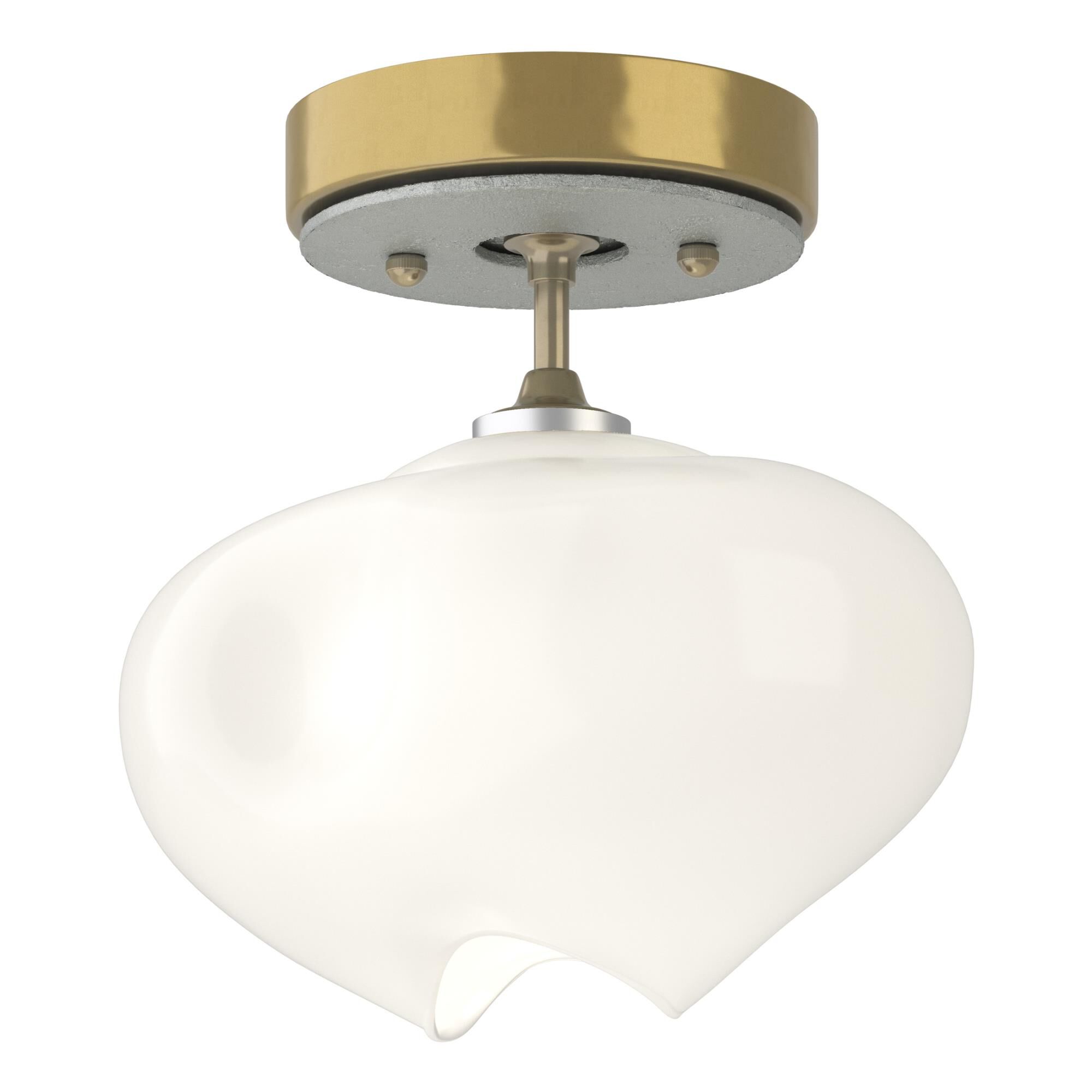 Shown in Modern Brass finish and Frosted glass and Vintage Platinum  accent