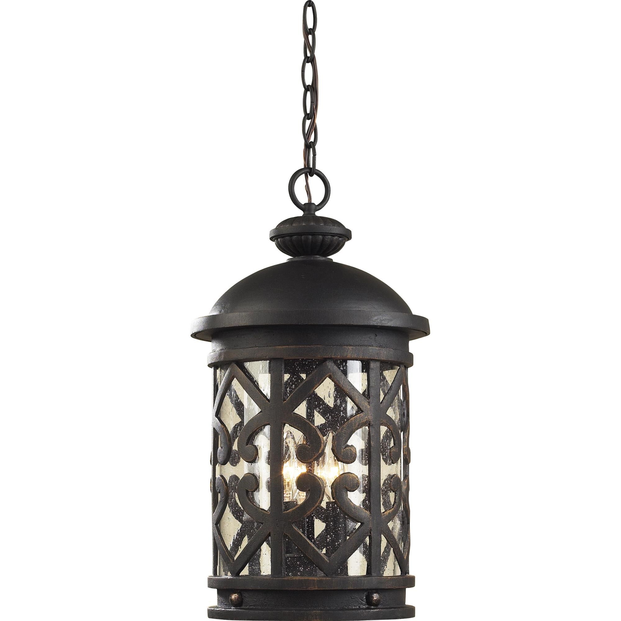 Shown in Weathered Charcoal finish and Seeded glass 