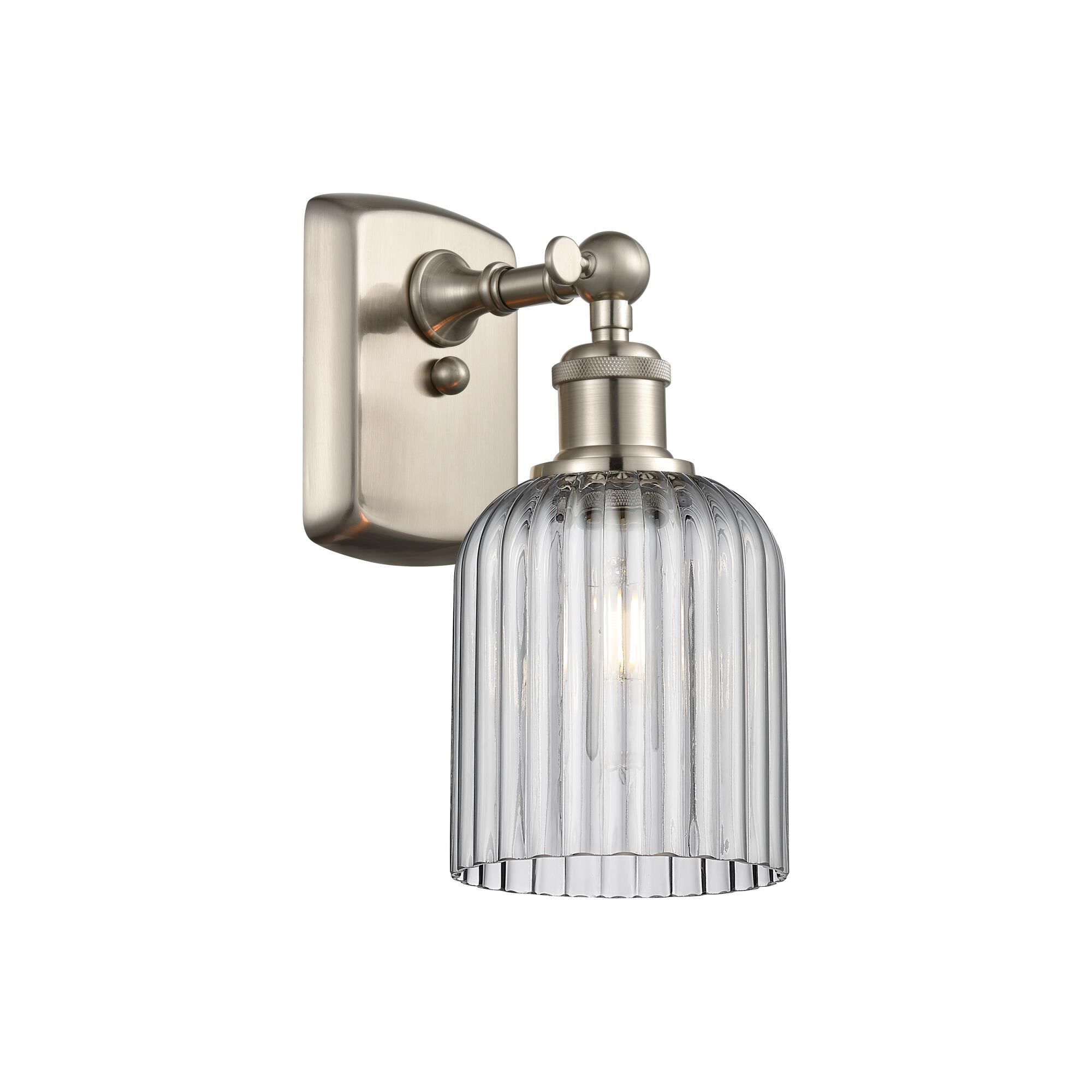 Shown in Satin Nickel finish and Light Smoke shade