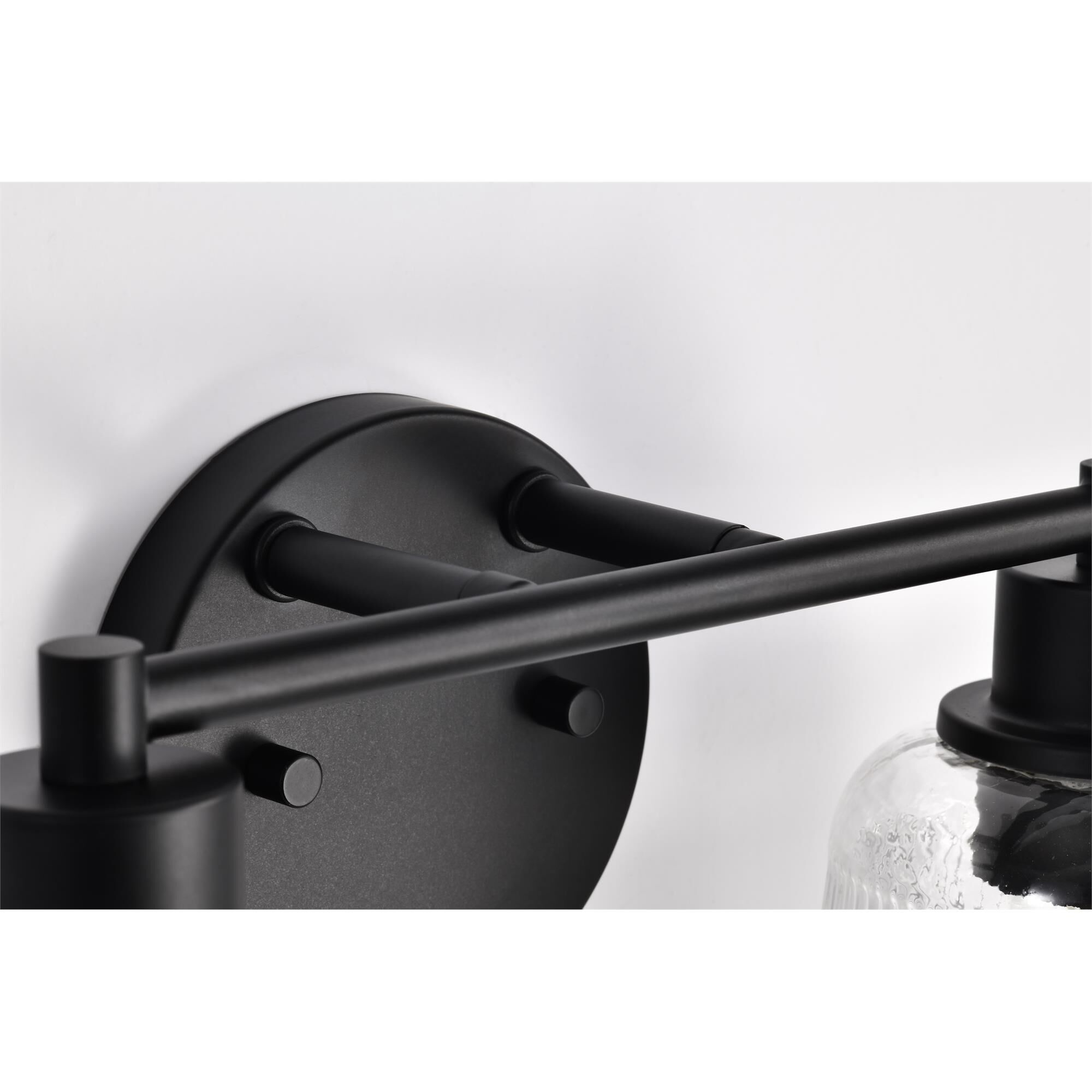 Shown in Matte Black finish and Clear Ribbed glass