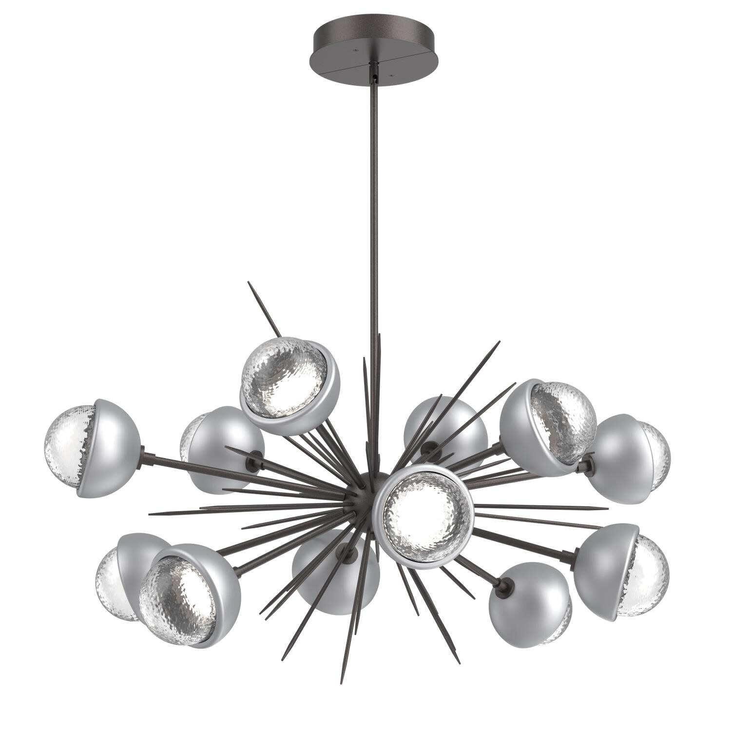 Shown in Graphite finish and Clear glass and Classic Silver accent