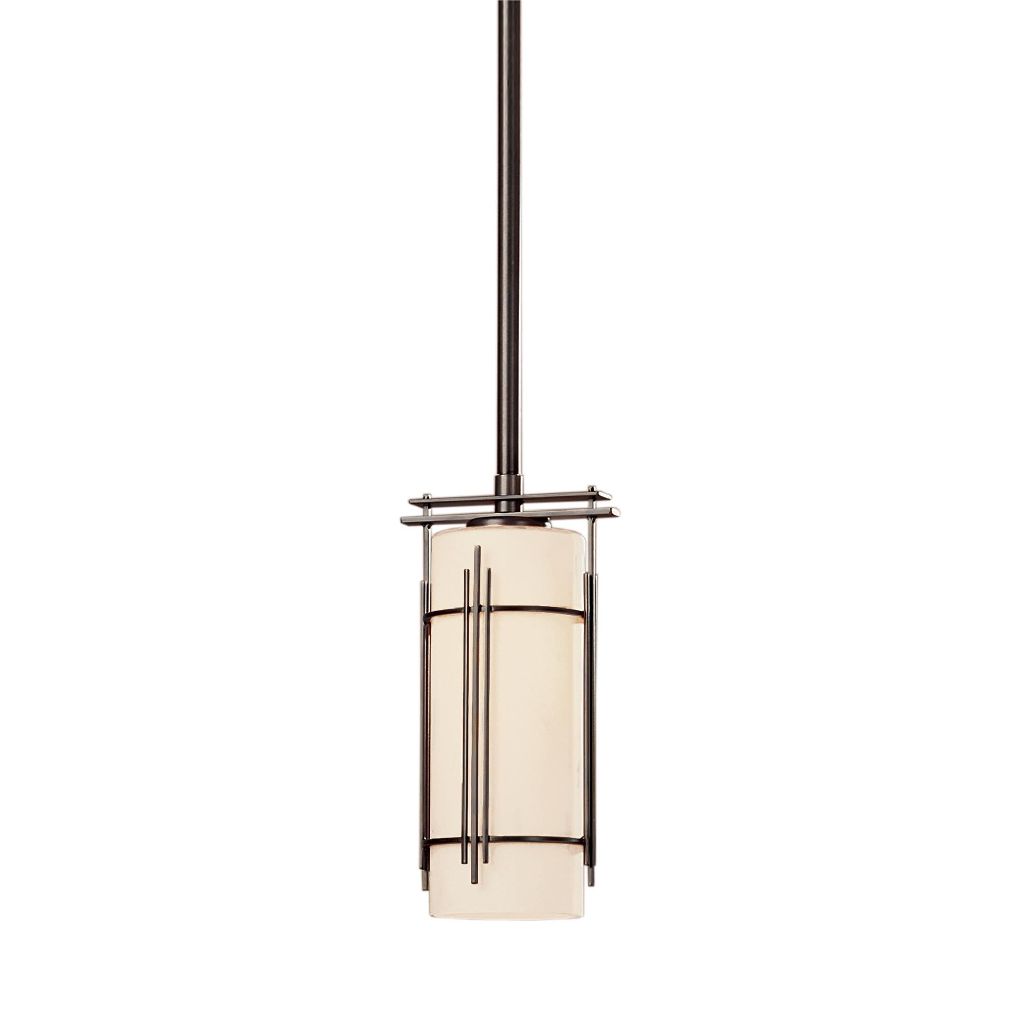Shown in Dark Smoke finish and Opal glass