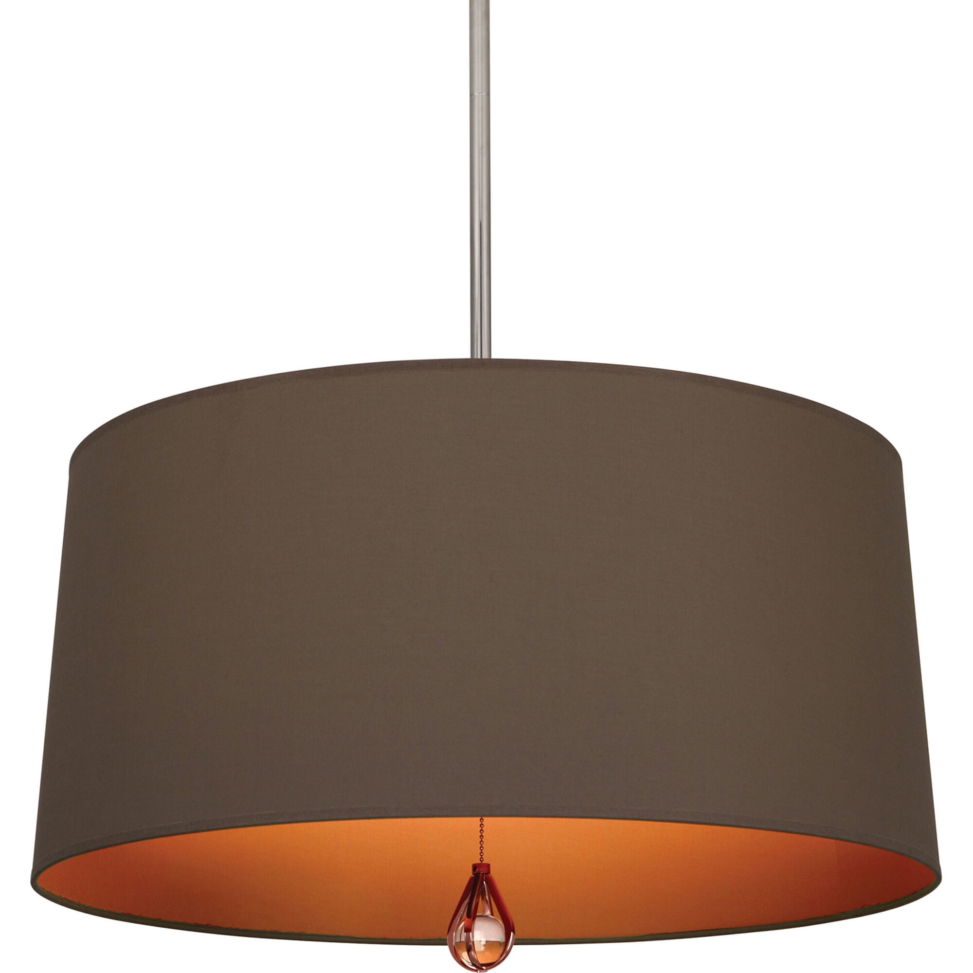 Shown in Polished Nickel finish and Revolutionary Storm Fabric With William Of Orange Lining shade