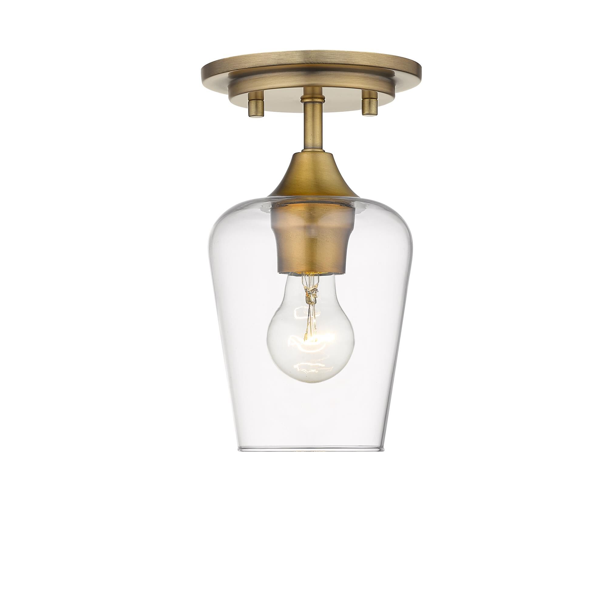 Shown in Olde Brass finish and Glass shade