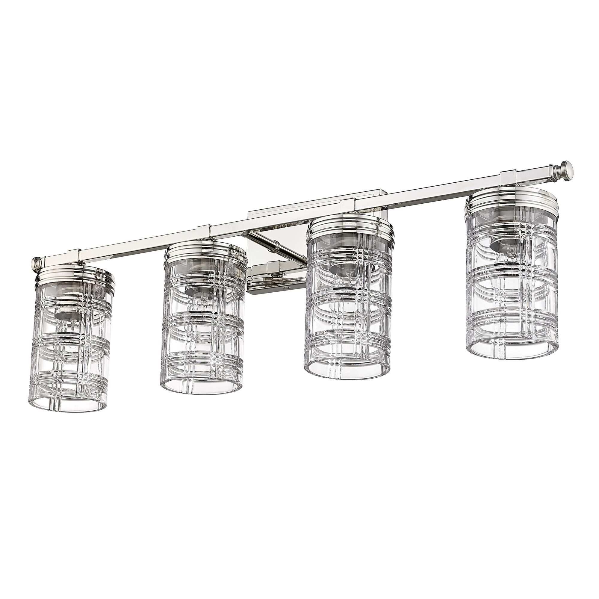 Shown in Polished Nickel finish and Clear glass