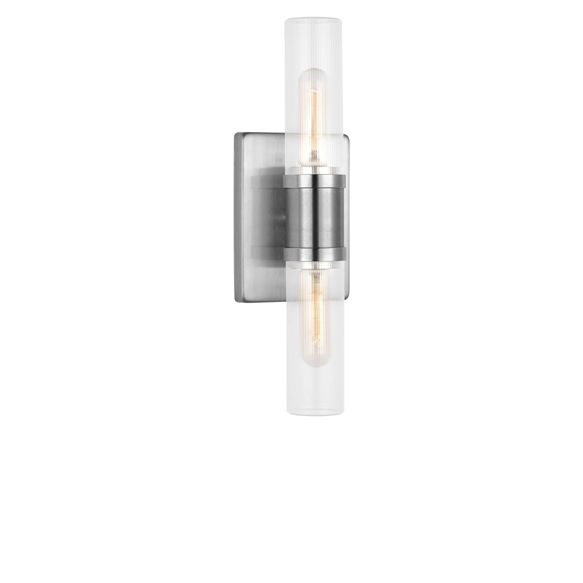 Shown in Brushed Nickel finish and Clear Fluted glass