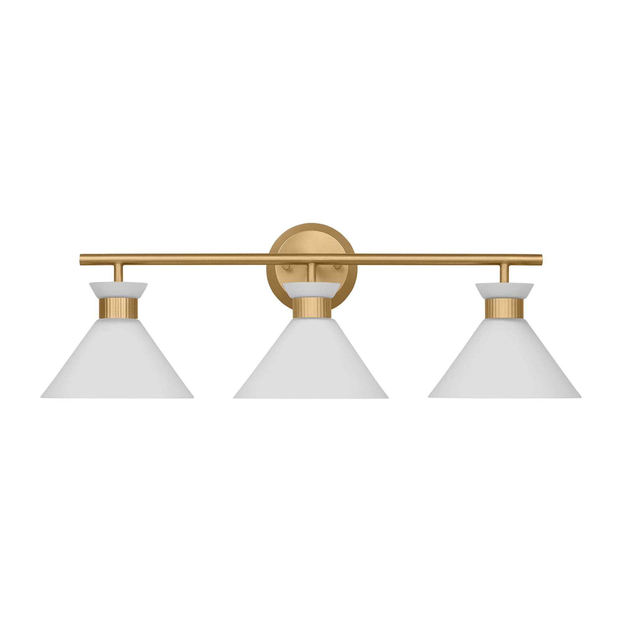 Shown in Satin Brass finish and Etched White Glass s shade