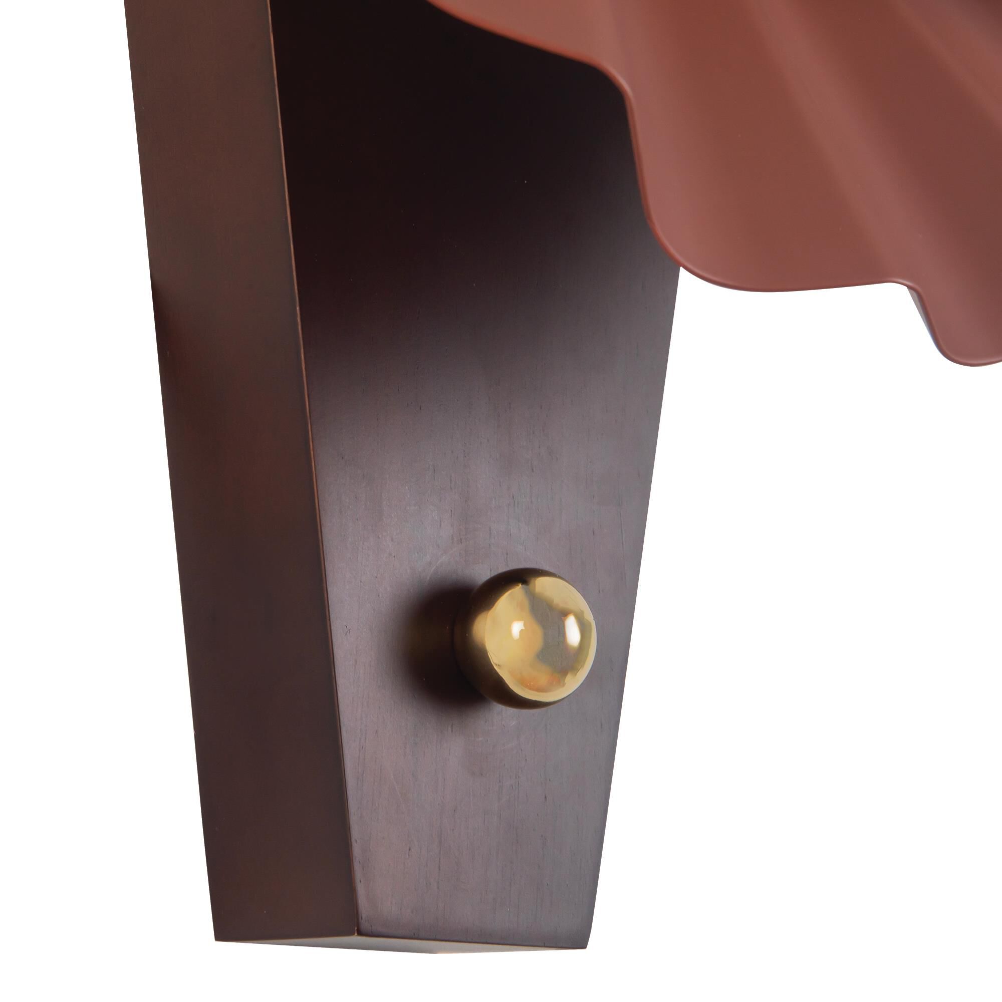 Shown in Burgundy finish and Matte Opal glass