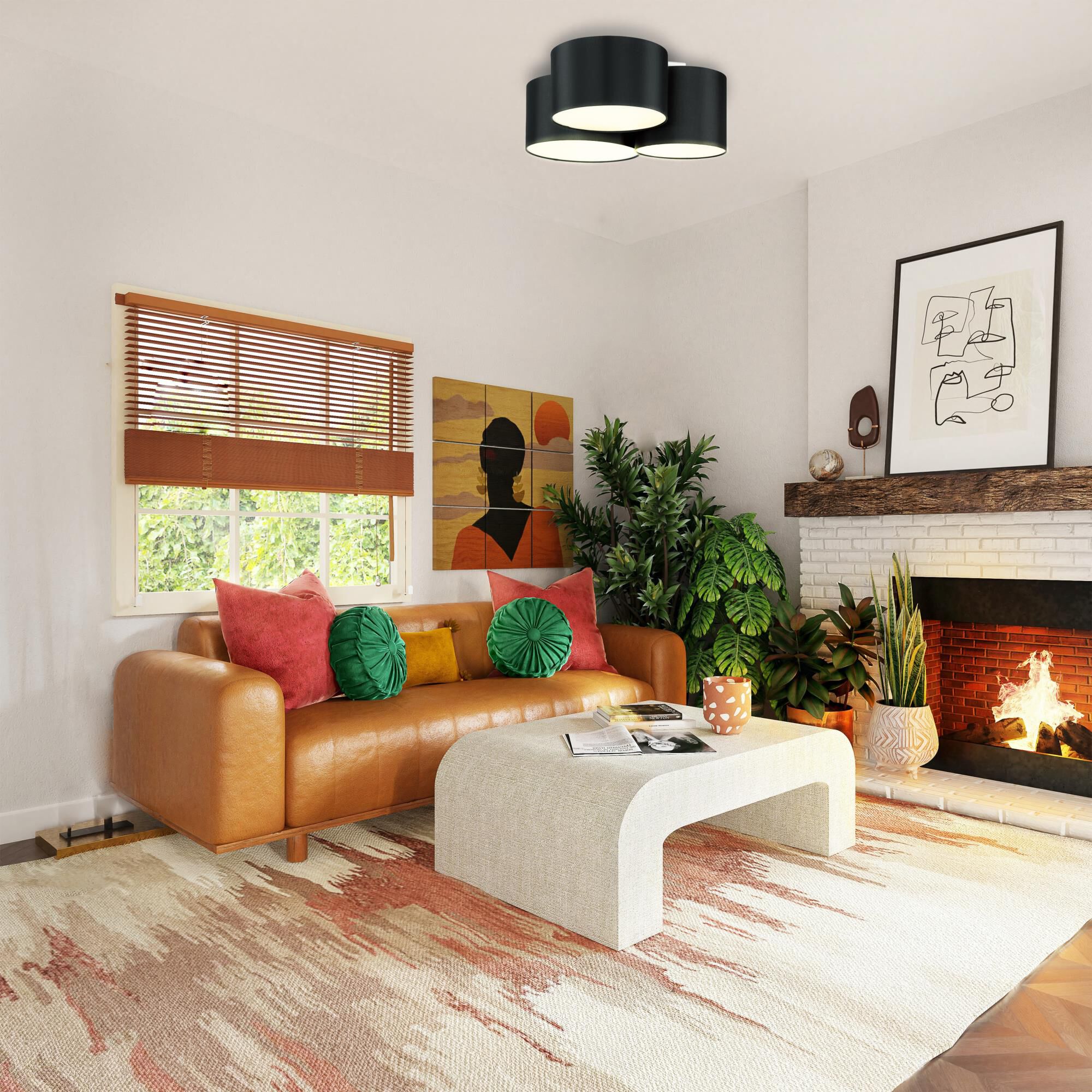 Pastore 2 24 Inch 3 Light Flush Mount by Eglo Lighting