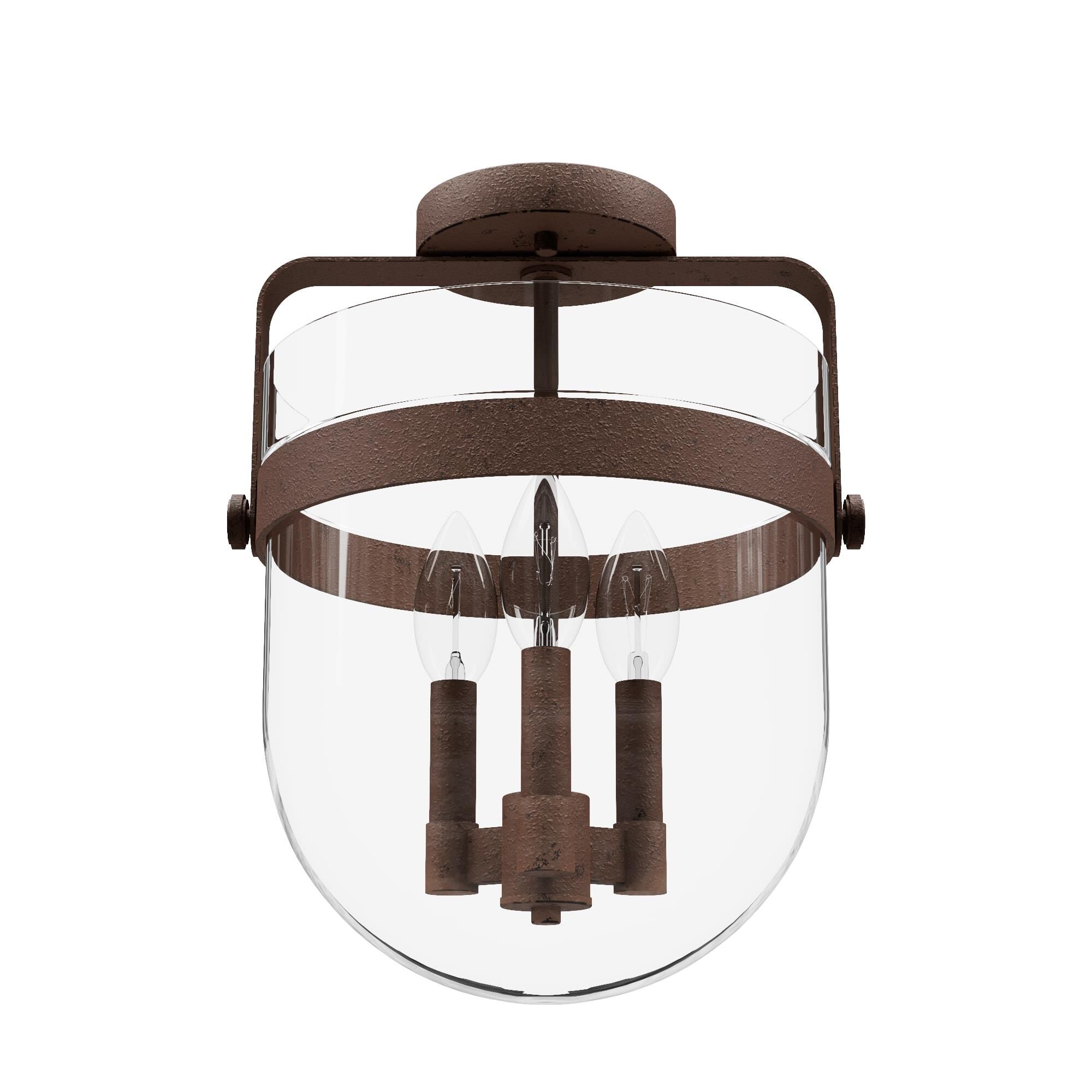 Karloff 11 Inch 3 Light Semi Flush Mount by Hunter Fan