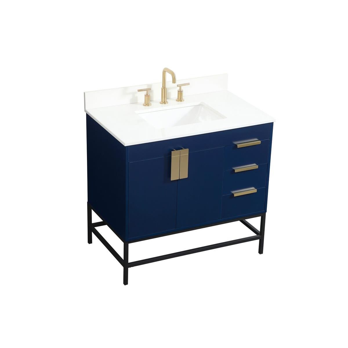 Shown in Blue finish and With Backsplash accent
