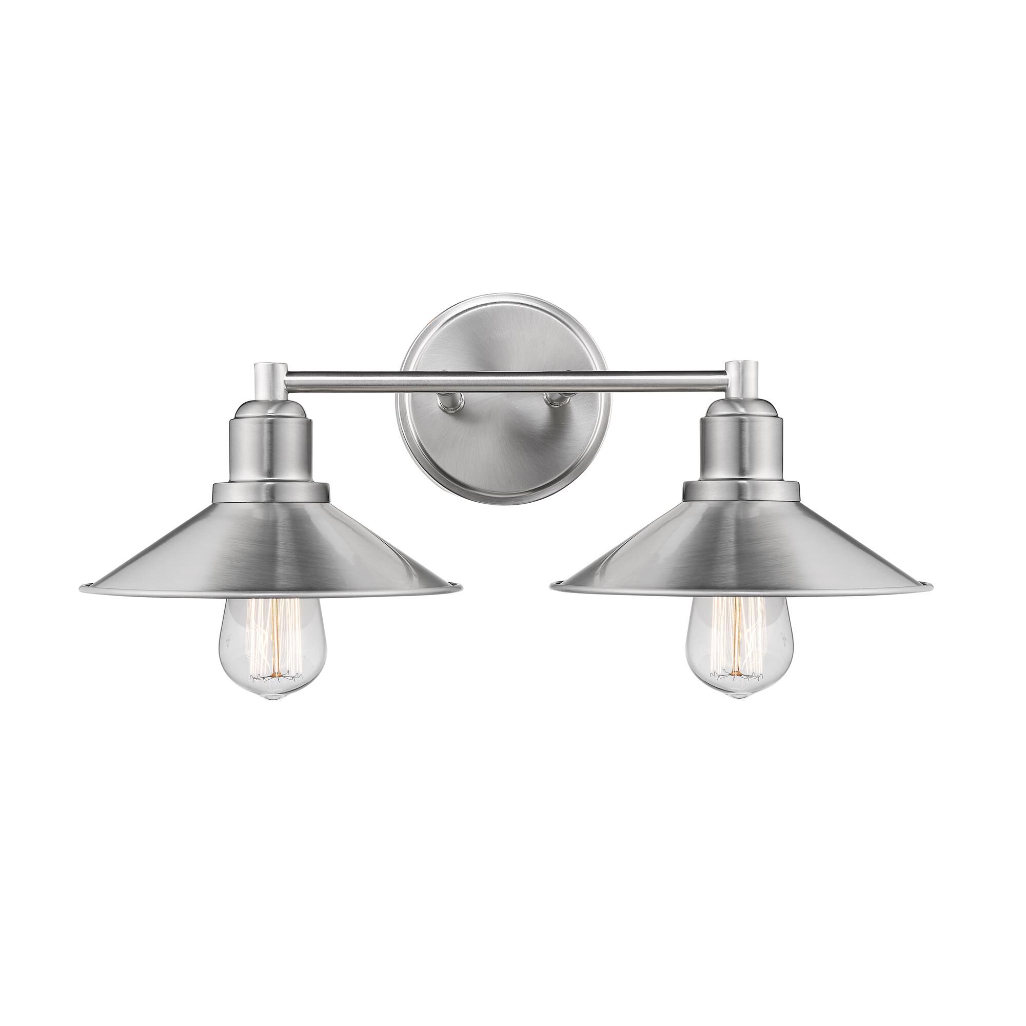 Shown in Brushed Nickel finish and Steel glass and Steel shade