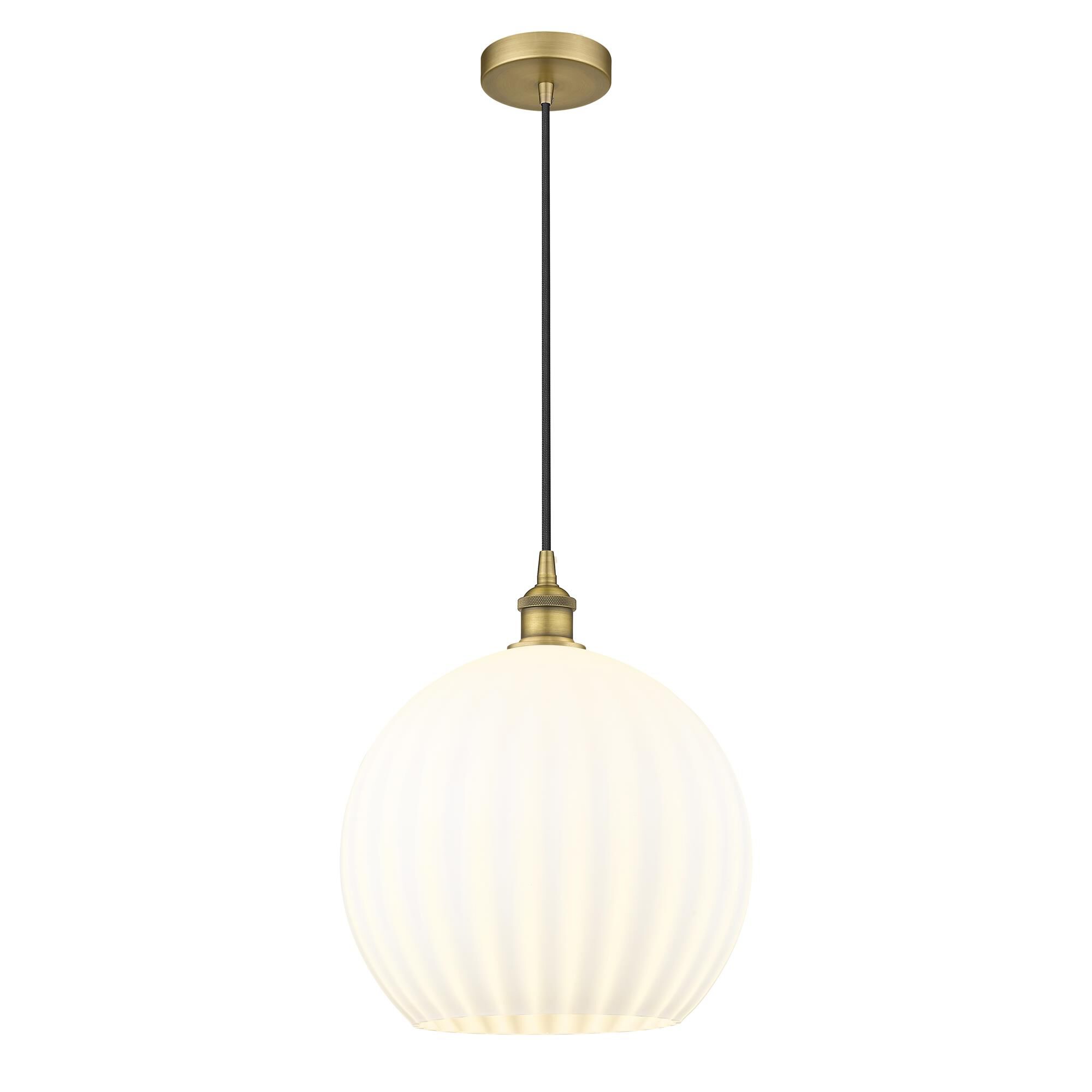 Bruno Marashlian White Venetian 14 Inch Large Pendant by Innovations Lighting