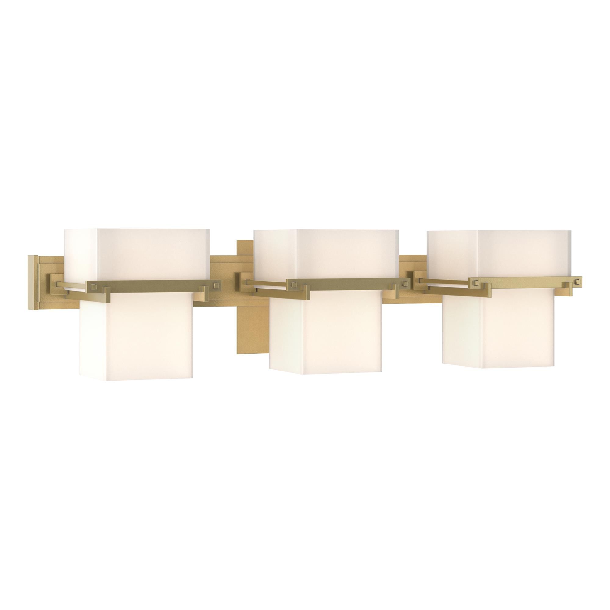 Shown in Modern Brass finish and Opal glass