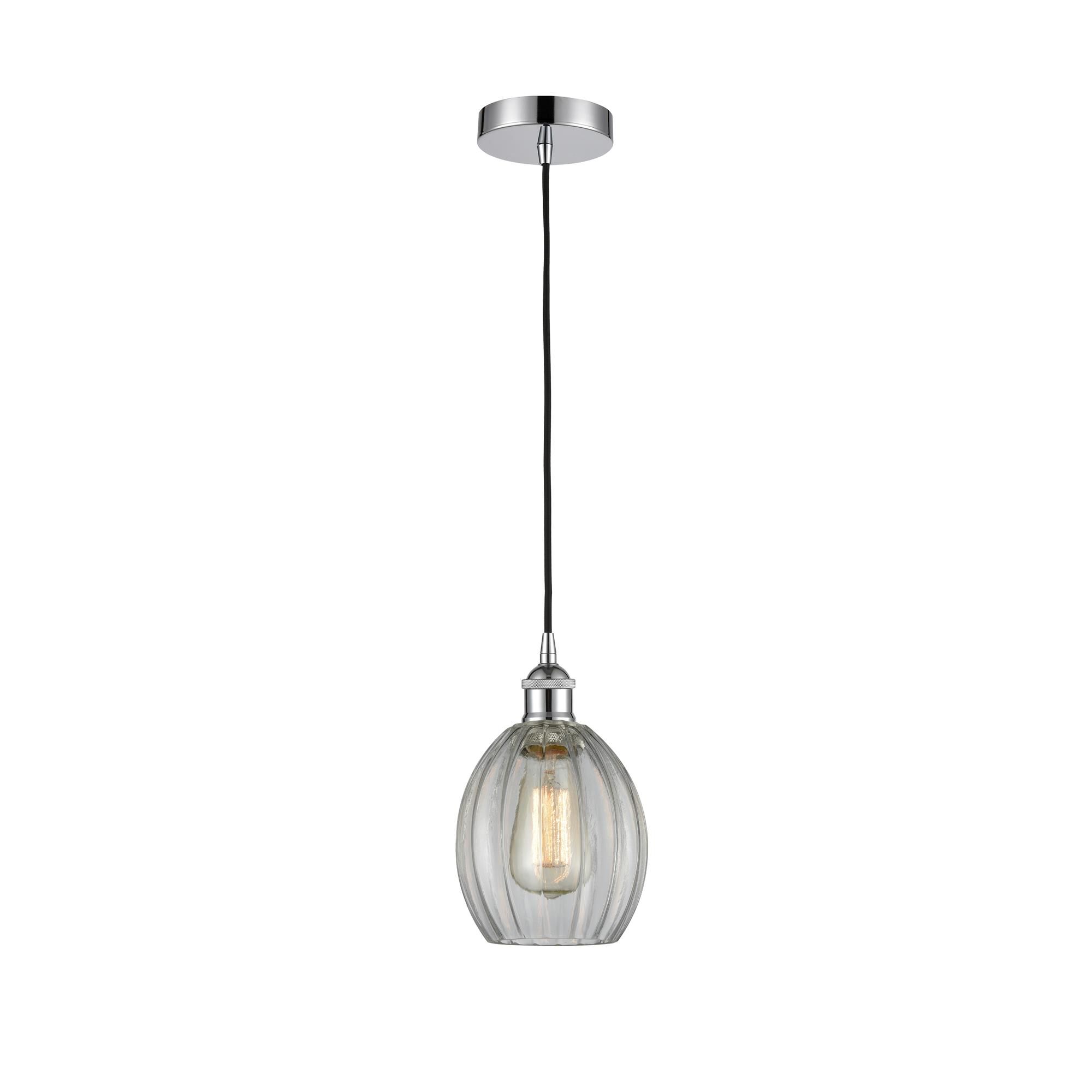 Shown in Polished Chrome finish and Clear glass