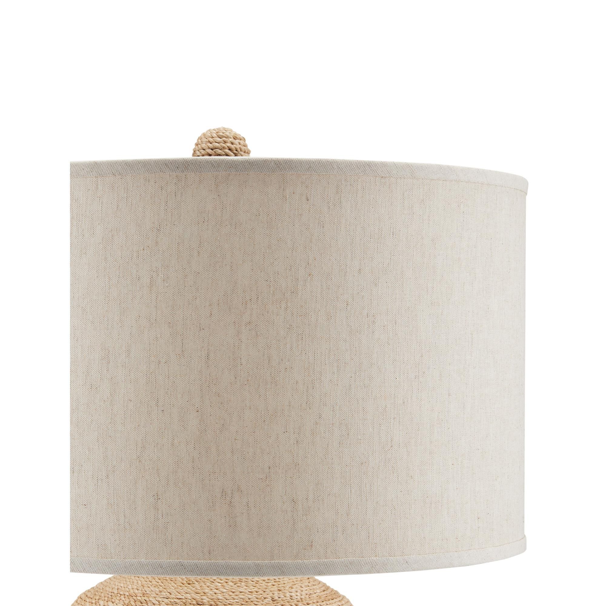 Shown in Satin Black and Natural Abaca Rope finish and Natural Linen shade