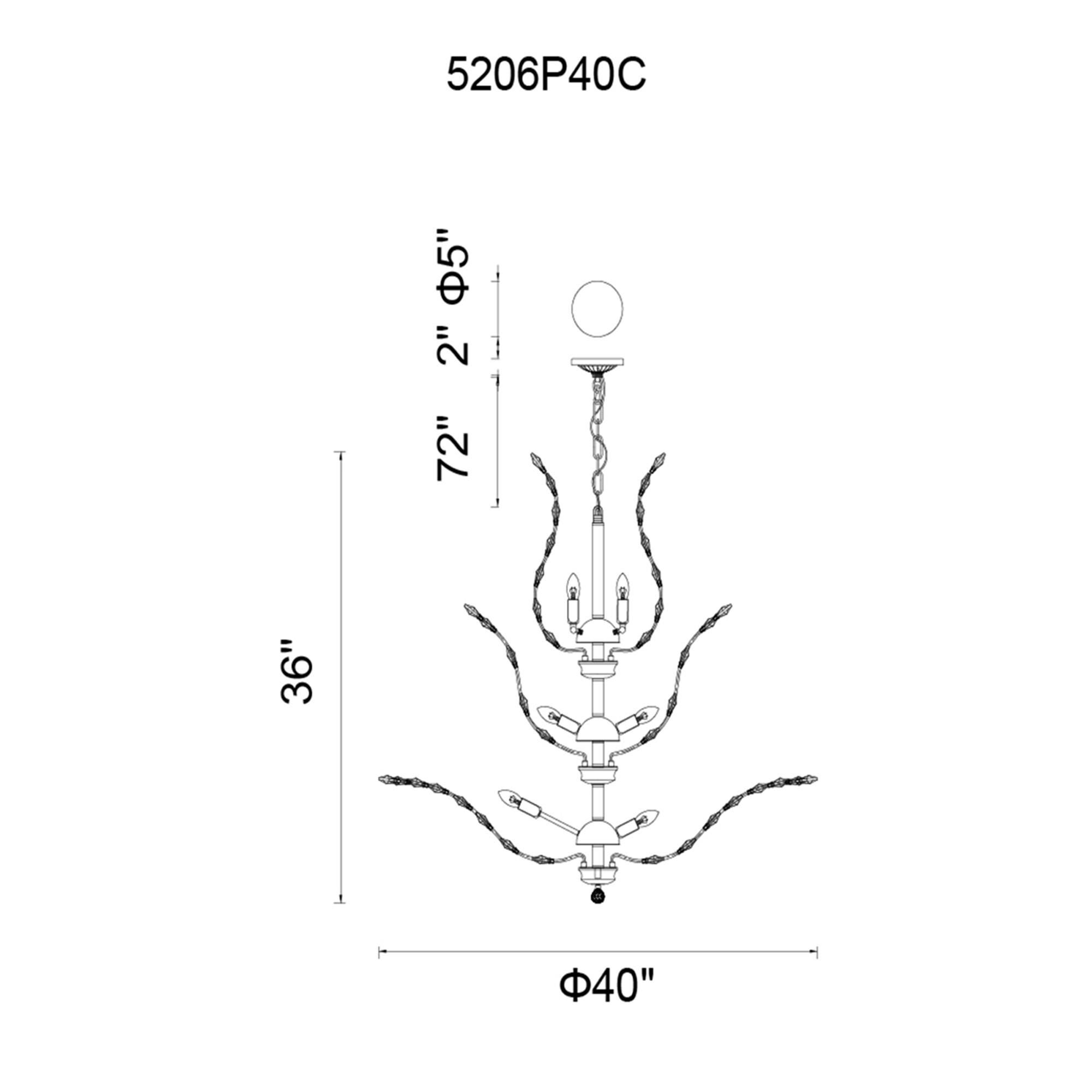 Ivy 40 Inch 18 Light Chandelier by CWI Lighting