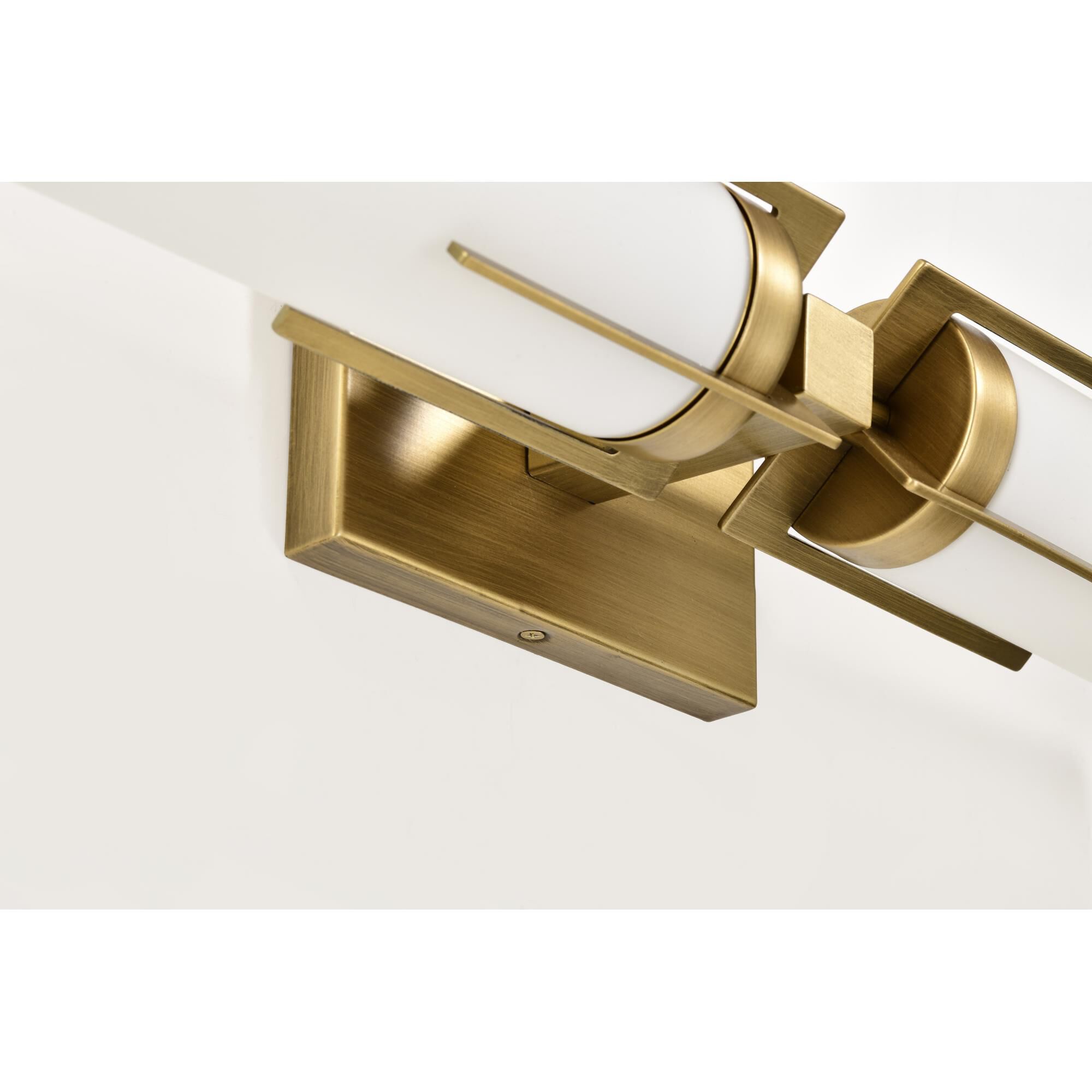 Shown in Natural Brass finish and White glass