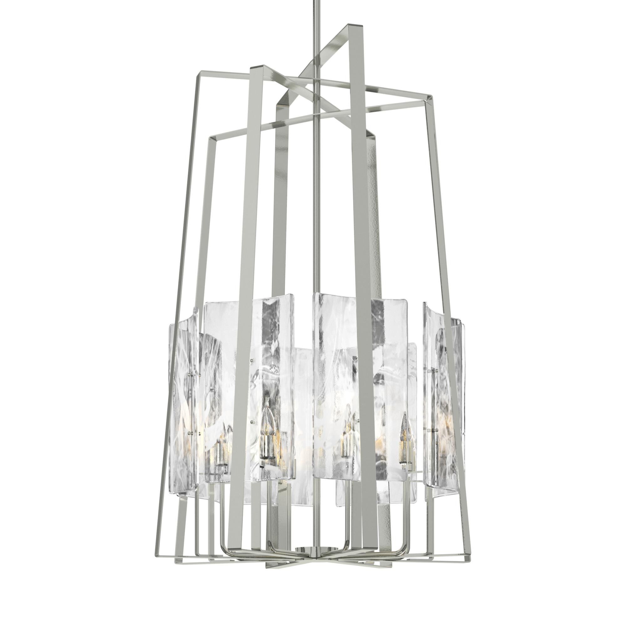 Shown in Sterling finish and White Clear glass and White Clear Glass shade