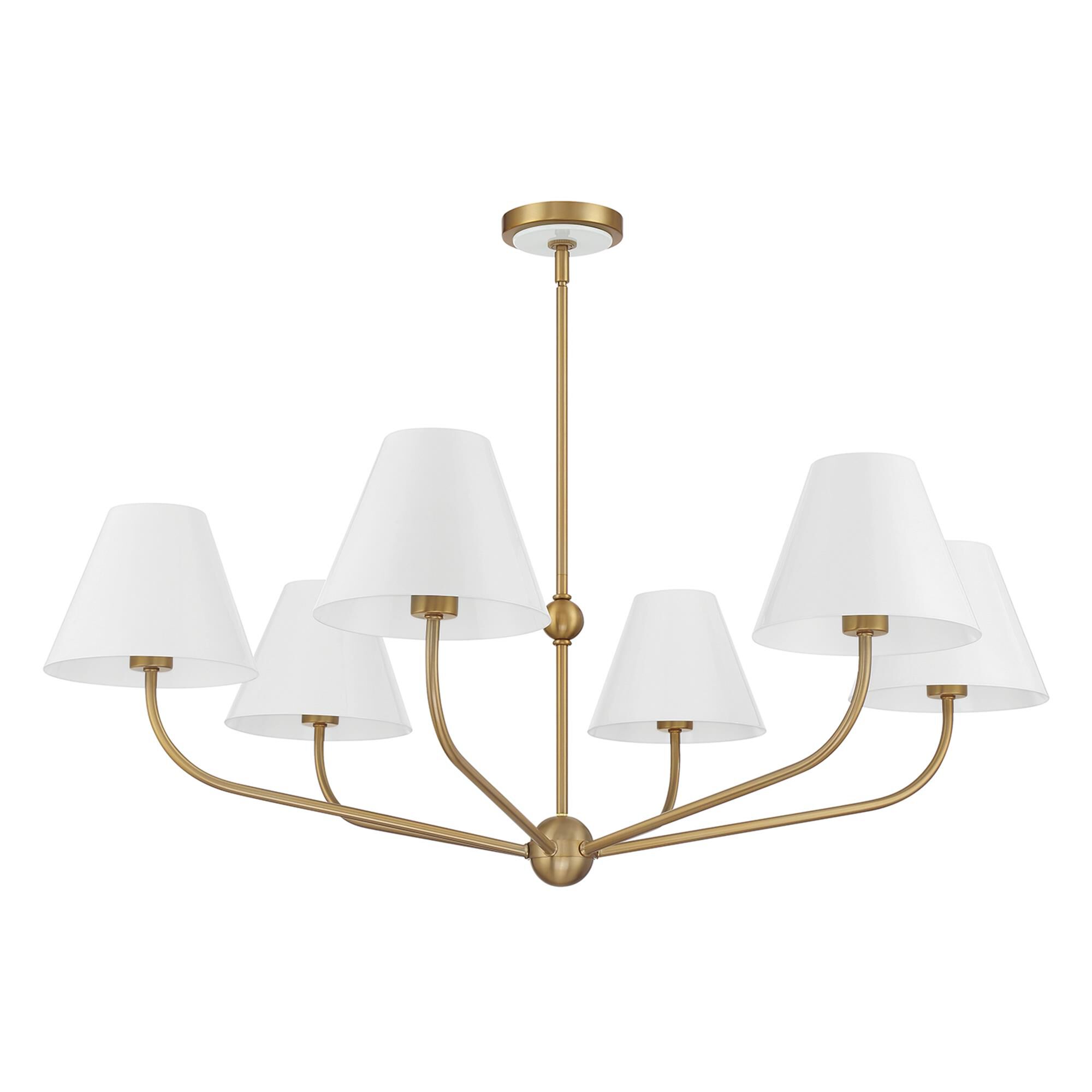 Shown in Vibrant Gold and White finish and Steel shade
