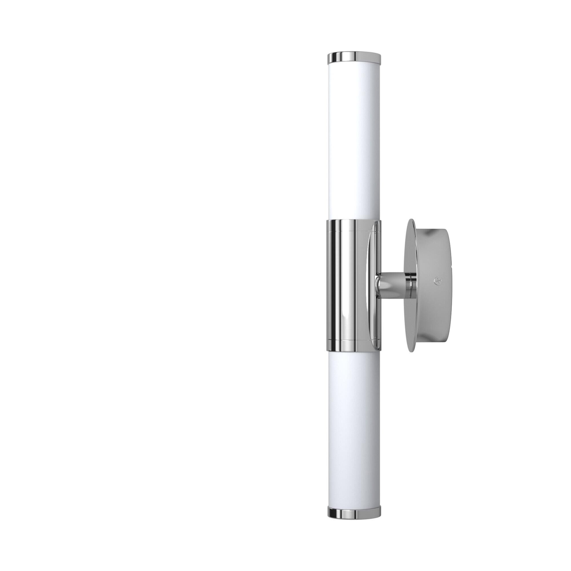 Shown in Chrome finish and Opal glass