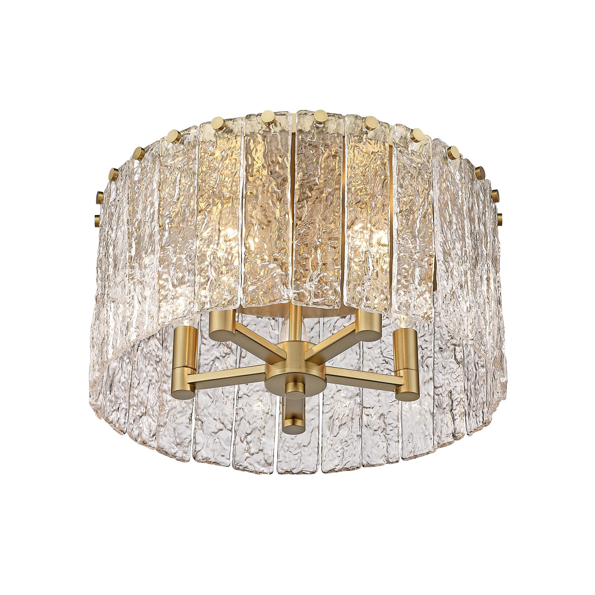 Shown in Modern Gold finish and Clear glass