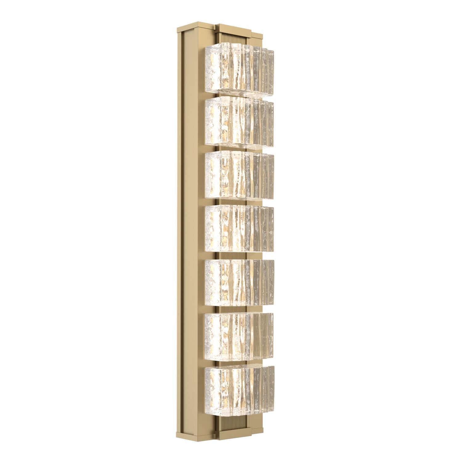 Shown in Gilded Brass finish and Clear Ribbed glass and None accent