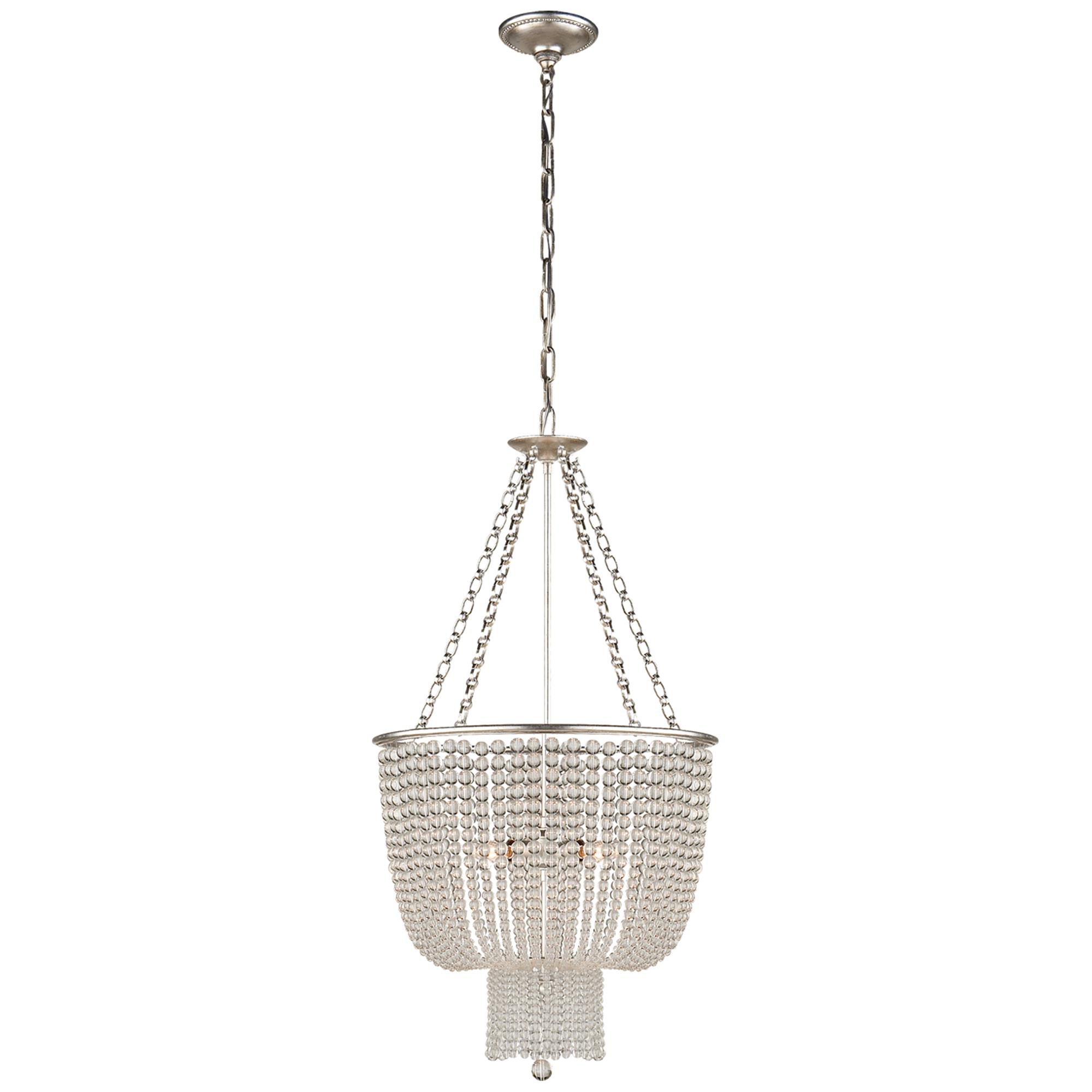 Shown in Burnished Silver Leaf finish and Clear glass