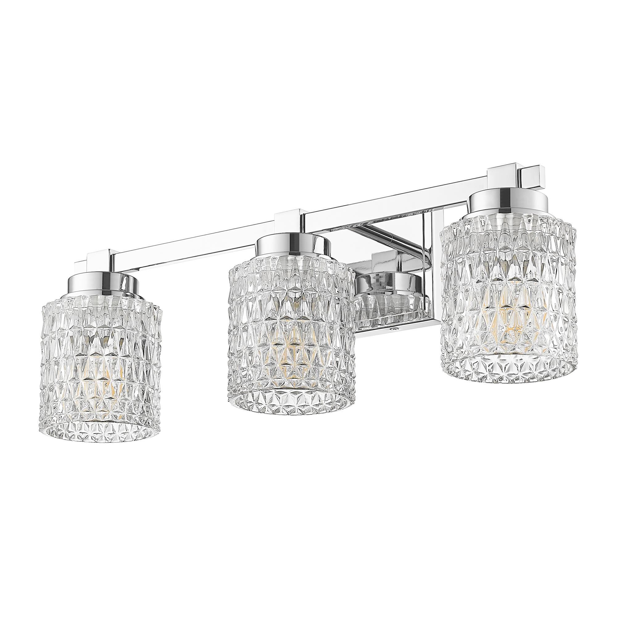 Shown in Chrome finish and Clear Diamond glass