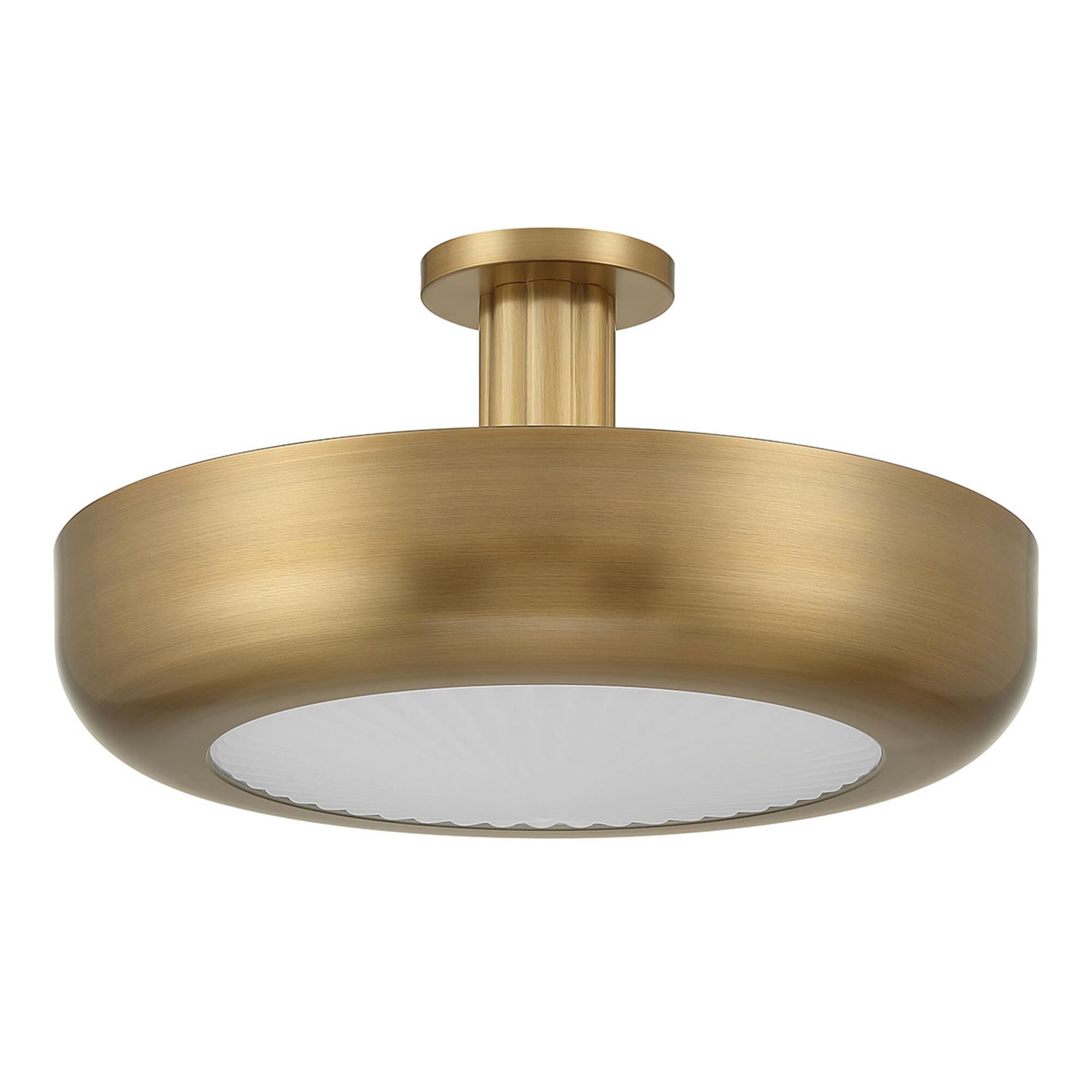 Shown in Antique Brass finish and Etched glass