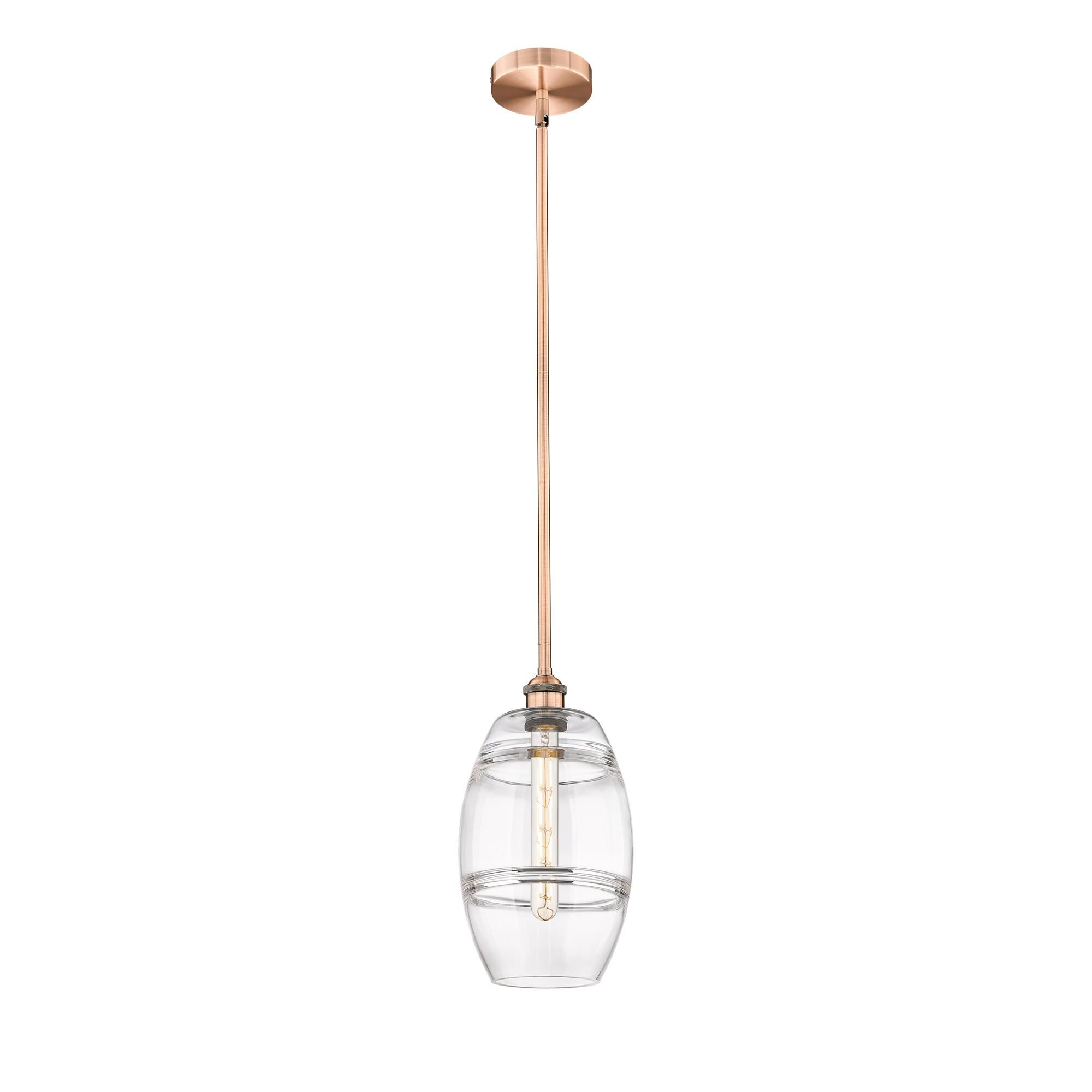 Shown in Antique Copper finish and Clear glass