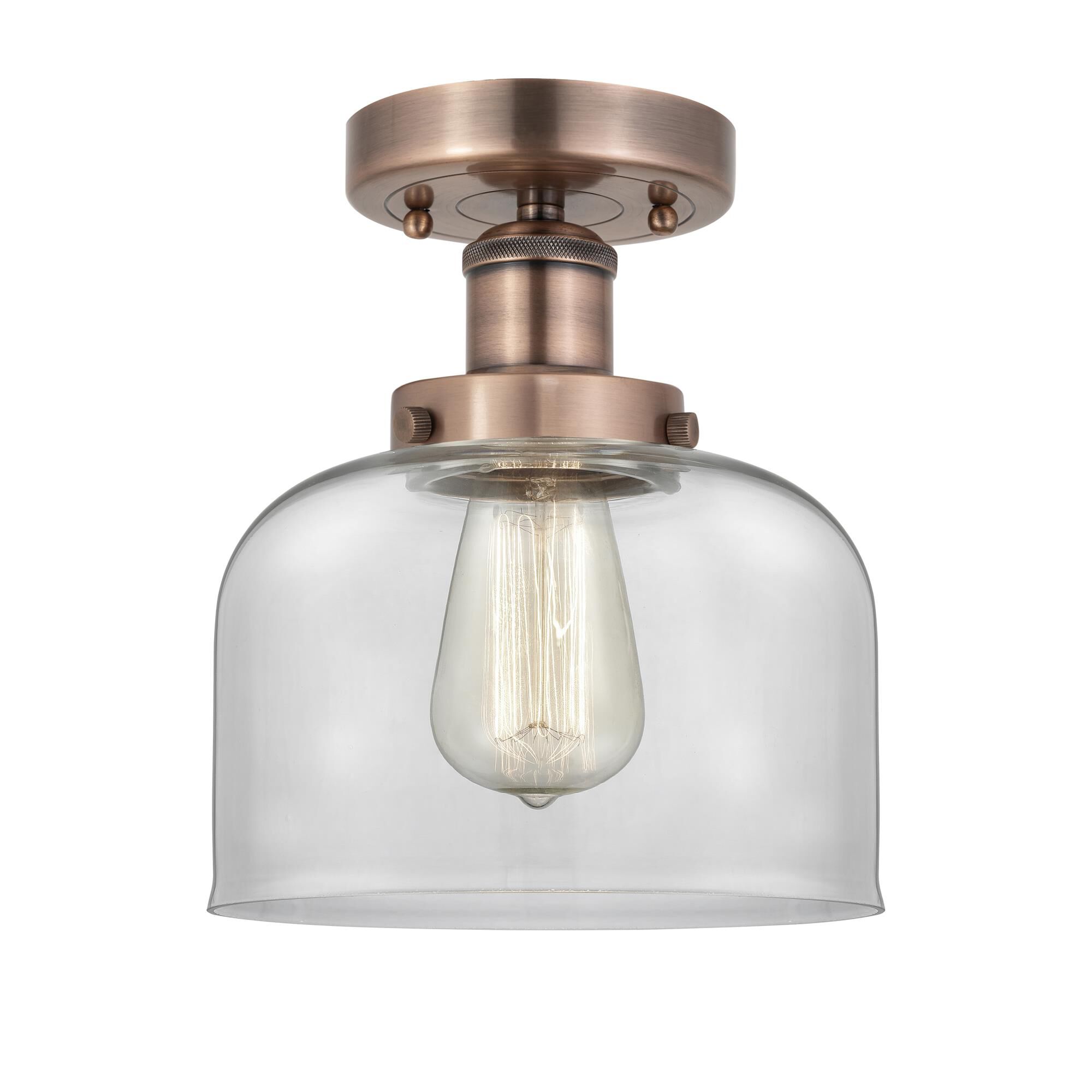 Shown in Antique Copper finish and Clear glass