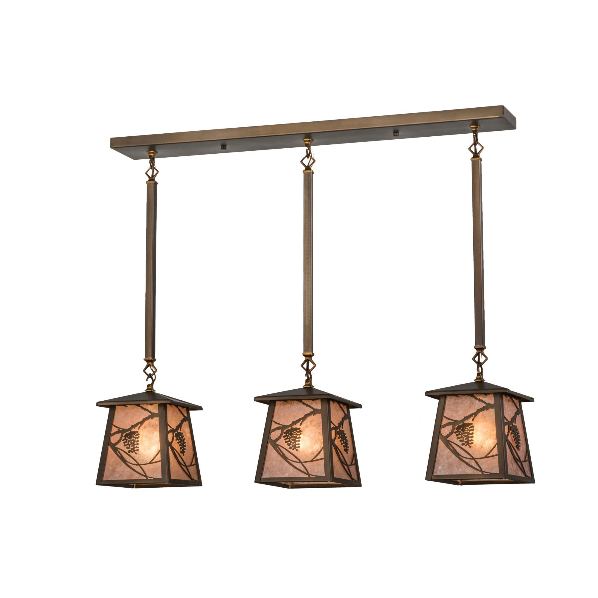 Whispering Pines 36 Inch 3 Light Linear Suspension Light by Meyda Lighting