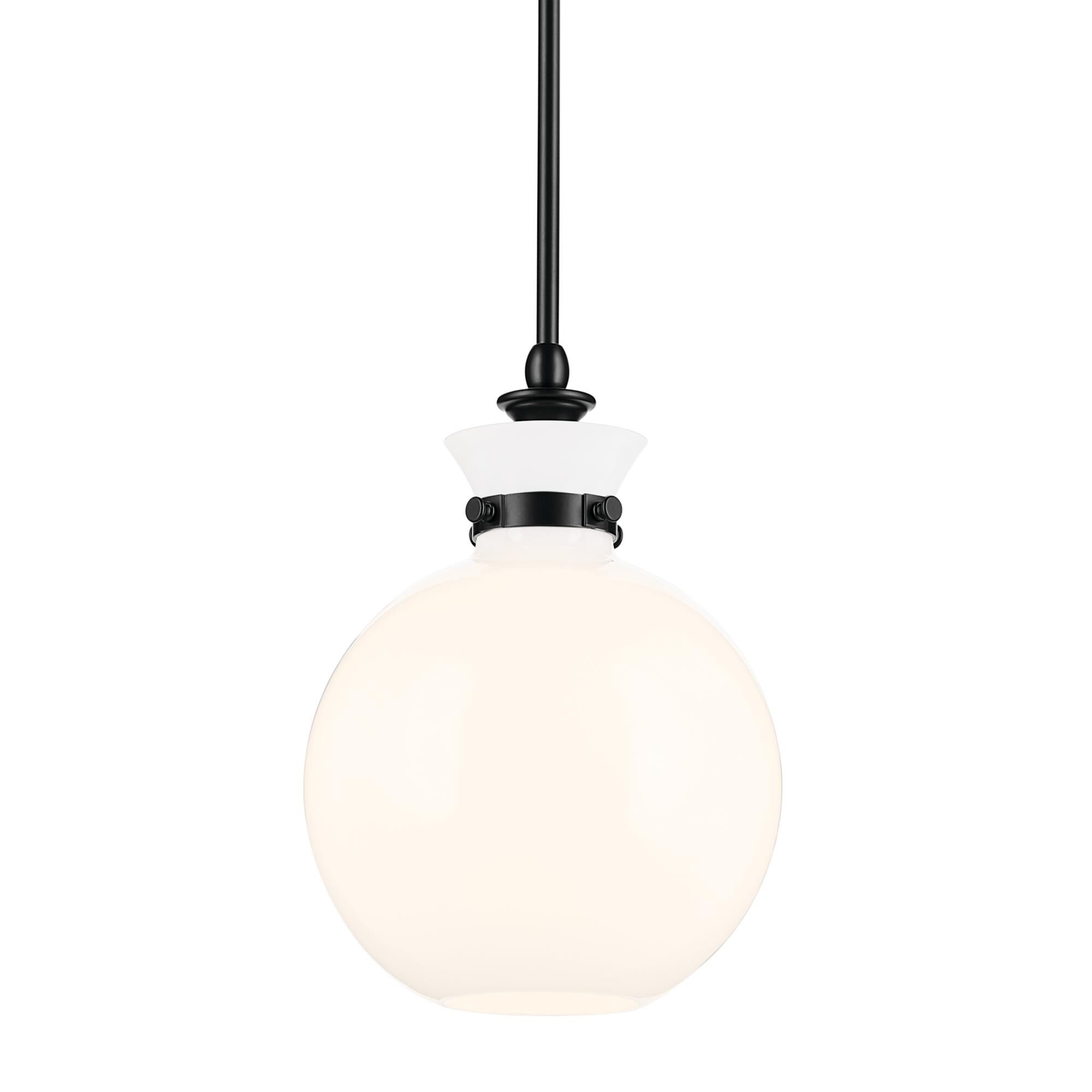 Shown in Black finish and Opal glass