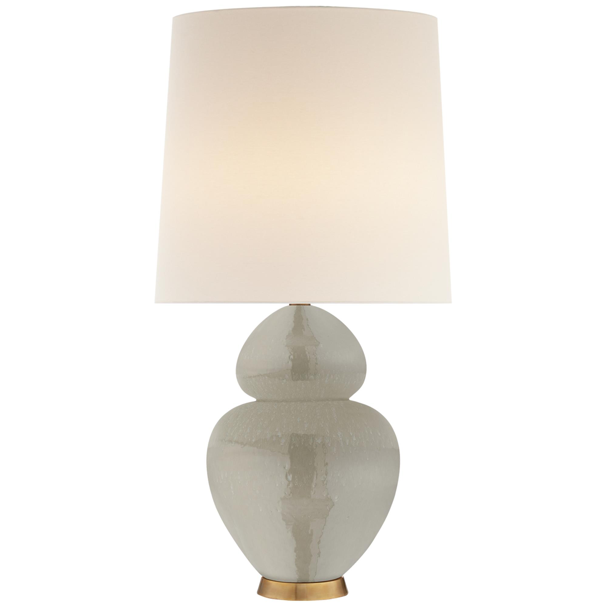 Shown in Shellish Gray finish and Linen shade