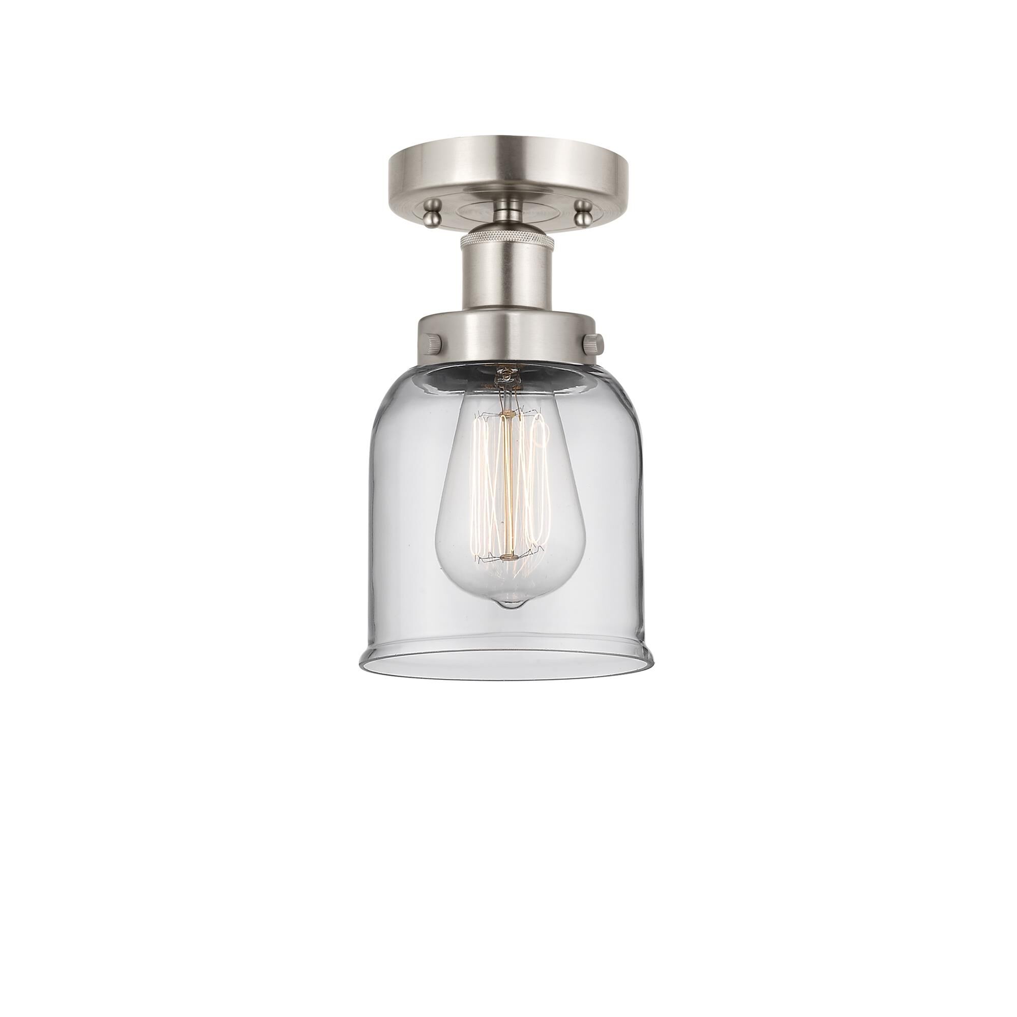 Shown in Brushed Satin Nickel, Clear finish and Clear glass and Clear Glass shade