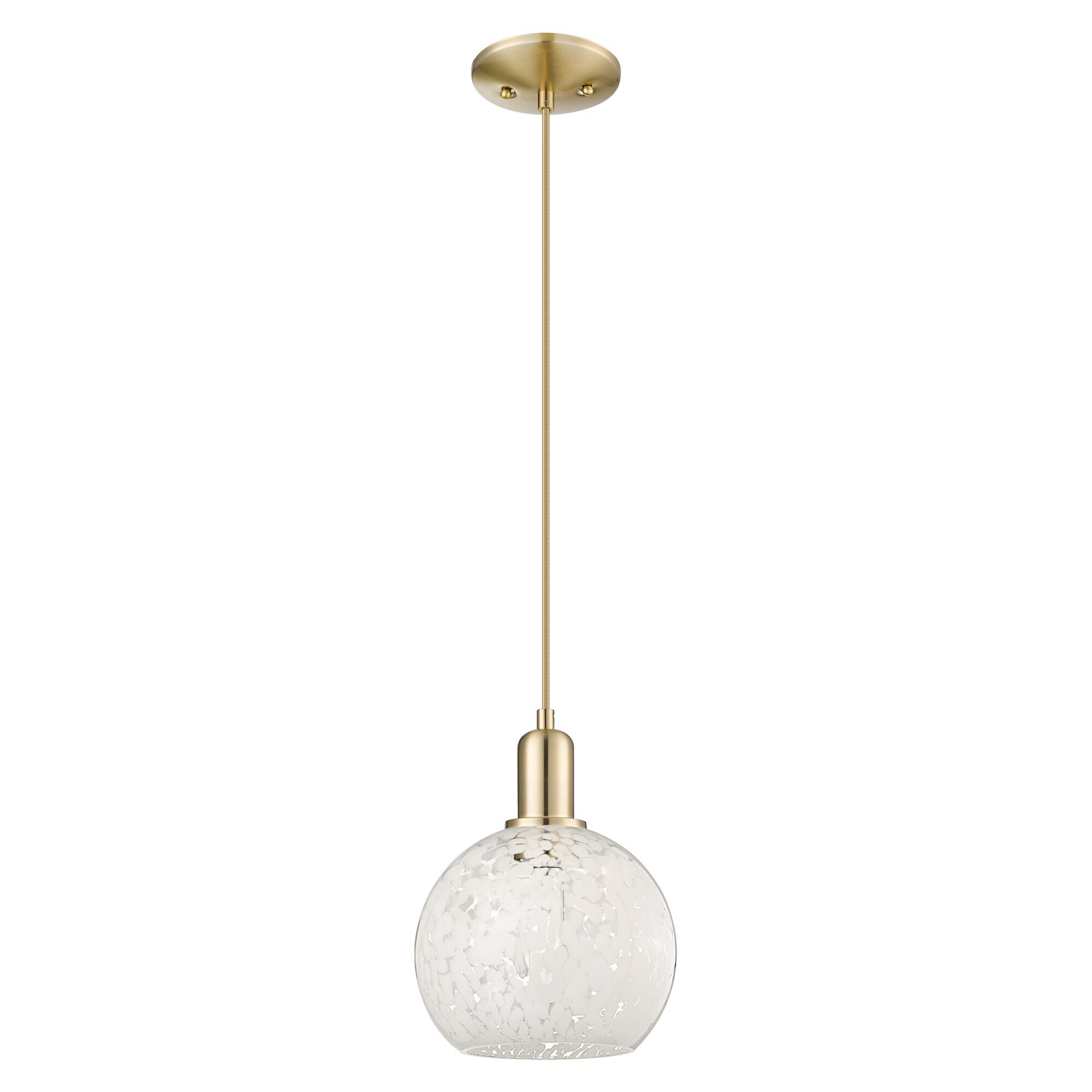 Shown in Champagne Bronze finish and White Mouchette glass